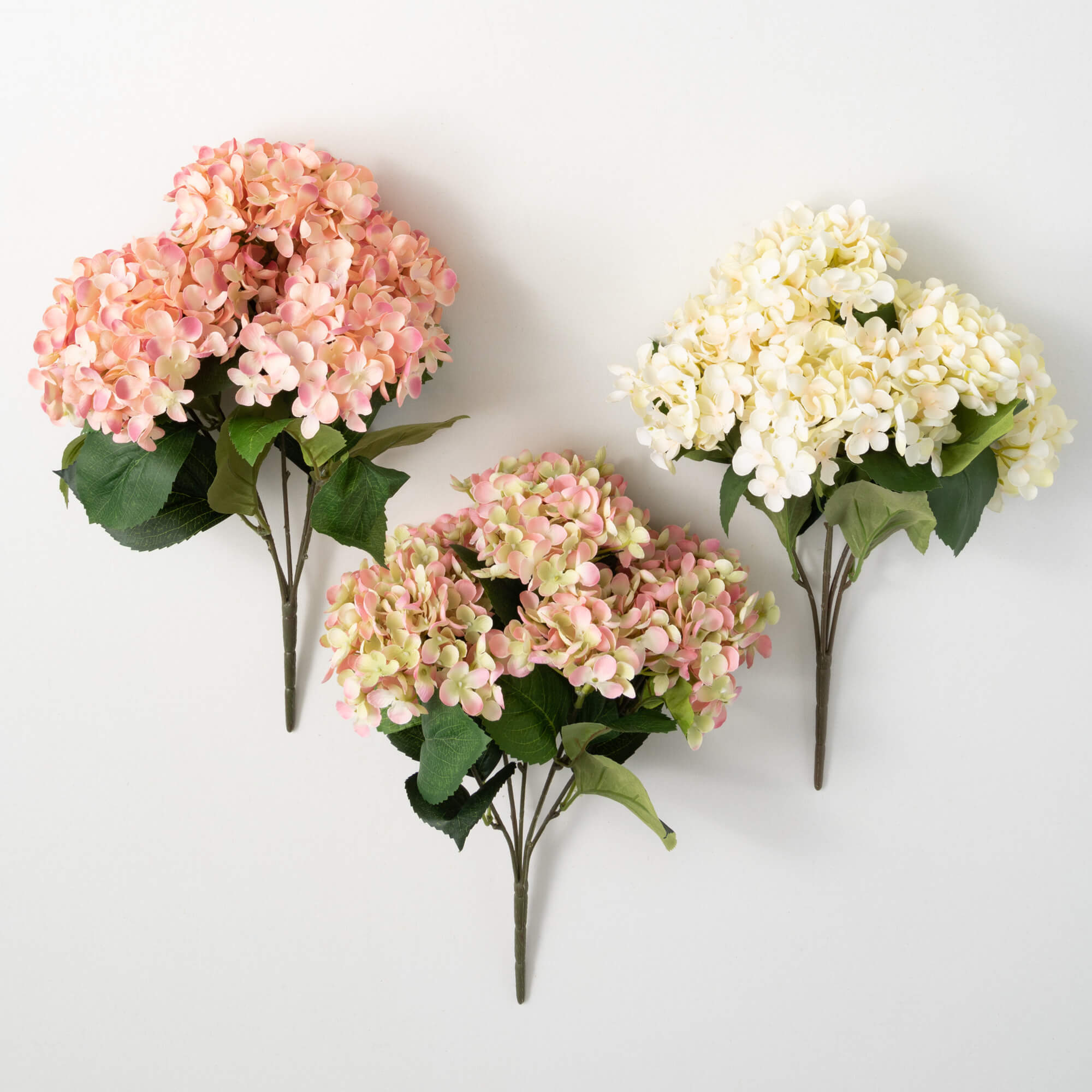 SOFT BLUSH HYDRANGEA BUSH TRIO