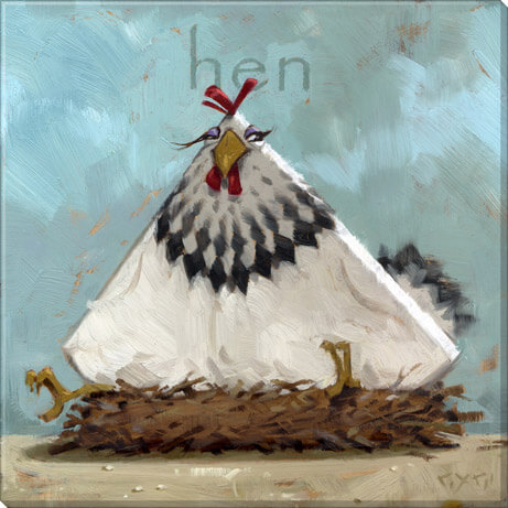 FANCIFUL HEN GICLEE WALL ART