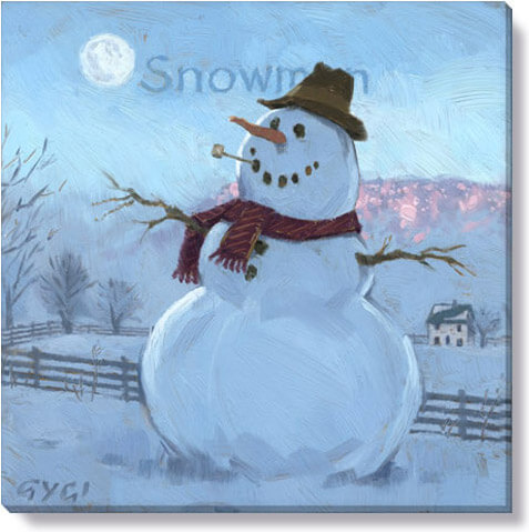 SNOWMAN AT SUNRISE GICLEE WALL