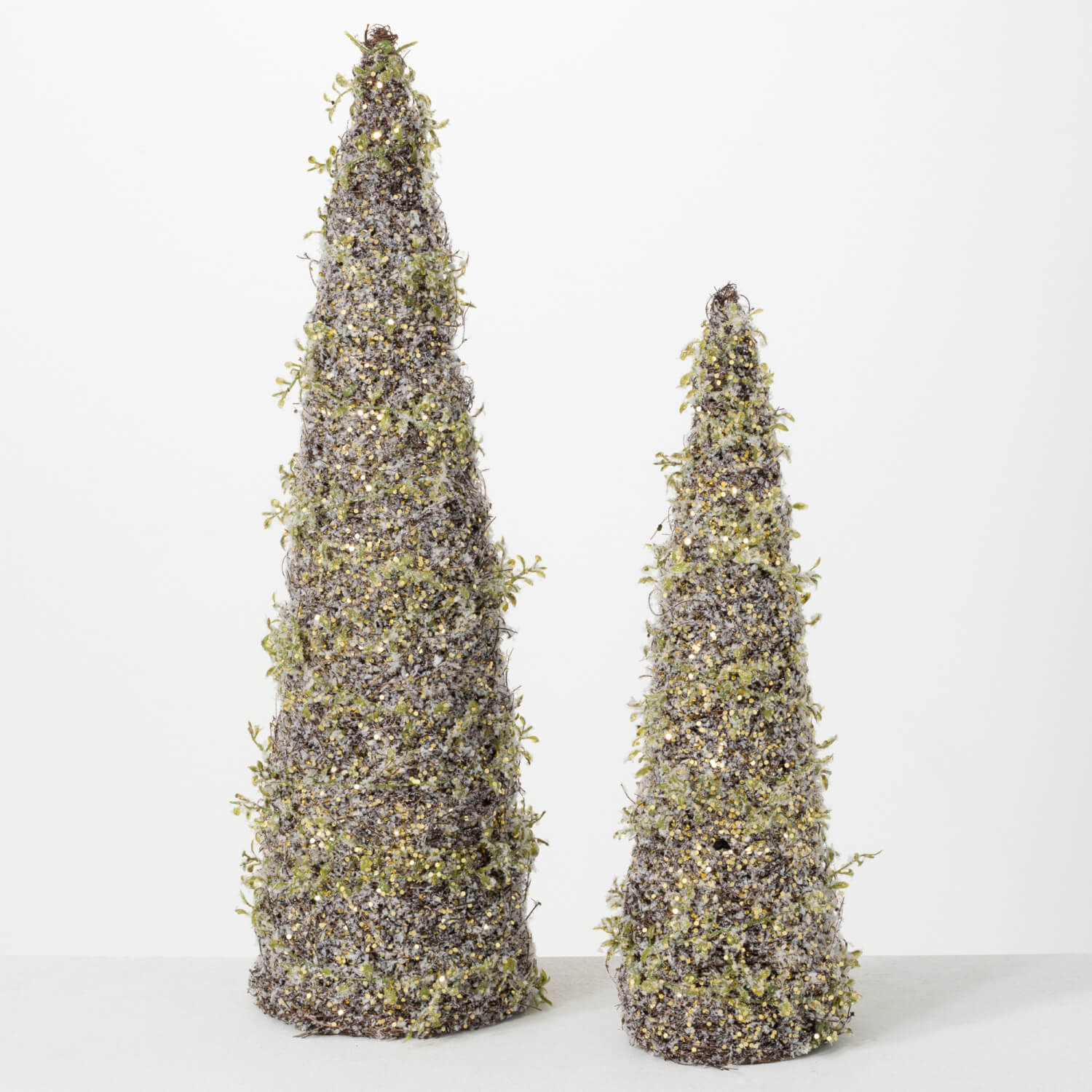 FROSTED TWIG TREE SET OF 2