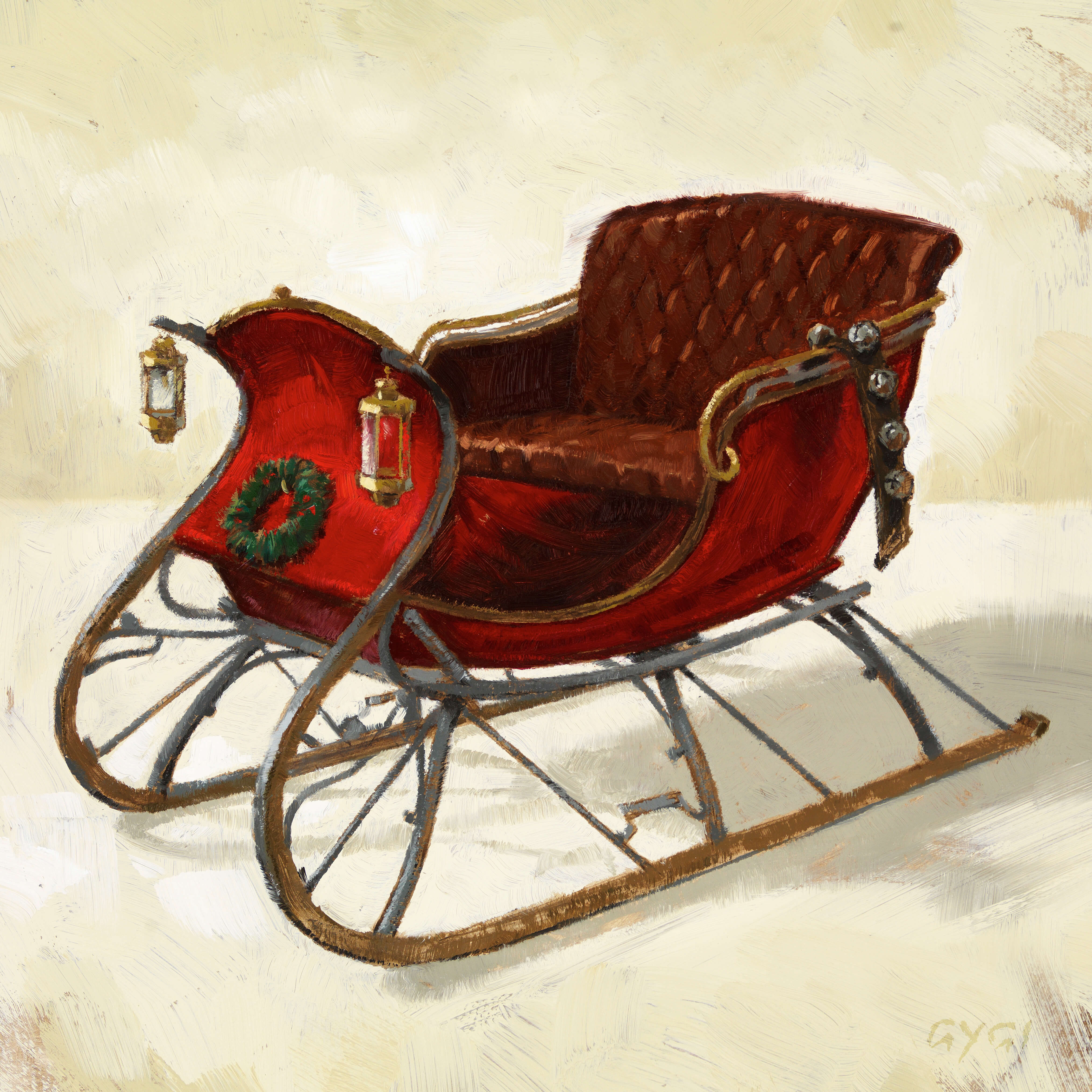 SANTA'S SLEIGH GICLEE ARTWORK