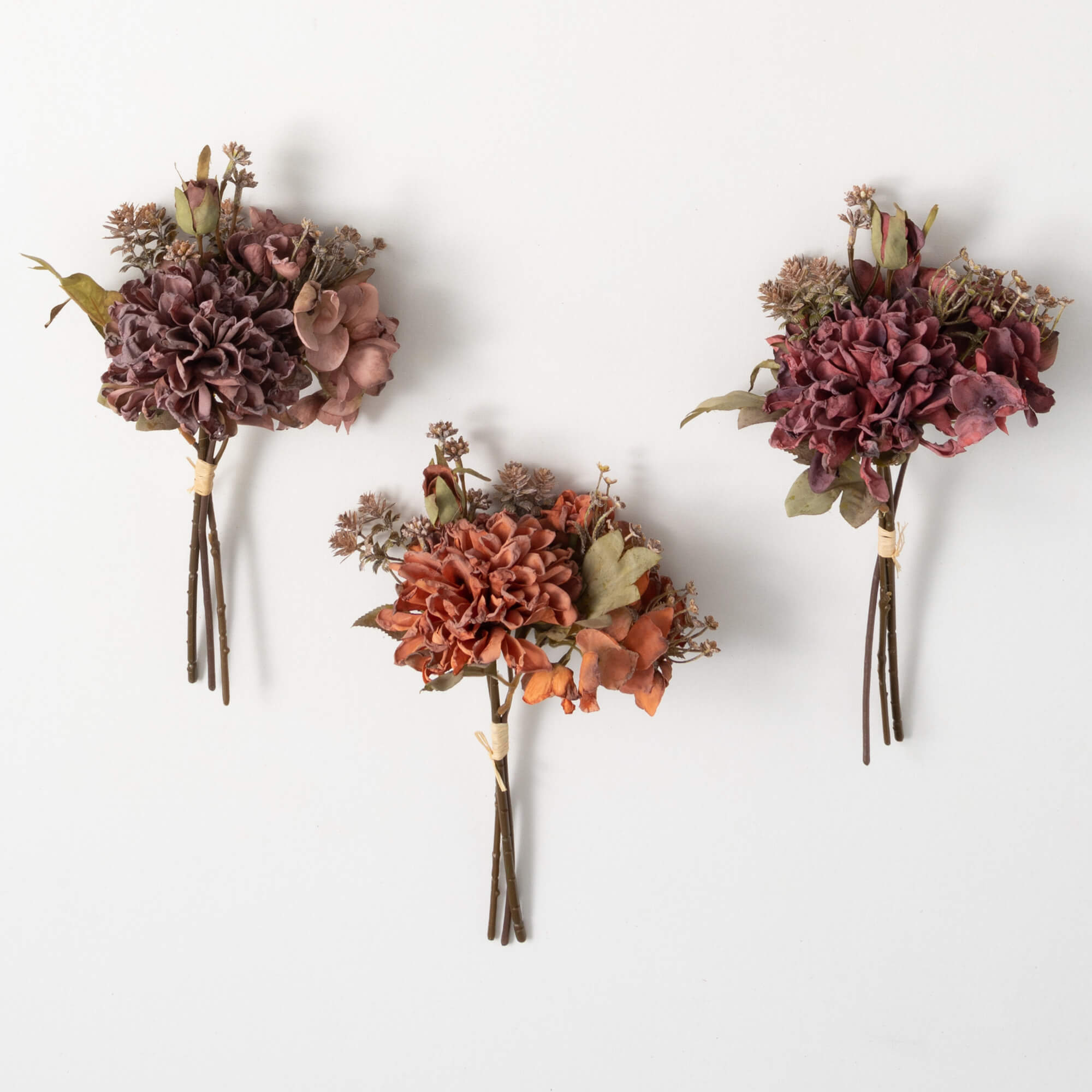 FALL DRIED MUM BUSH TRIO