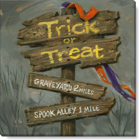 TRICK OR TREAT SIGN GICLEE ART