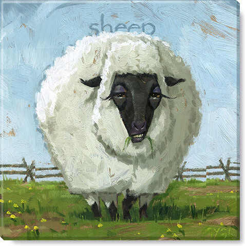 FANCIFUL SHEEP GICLEE WALL ART