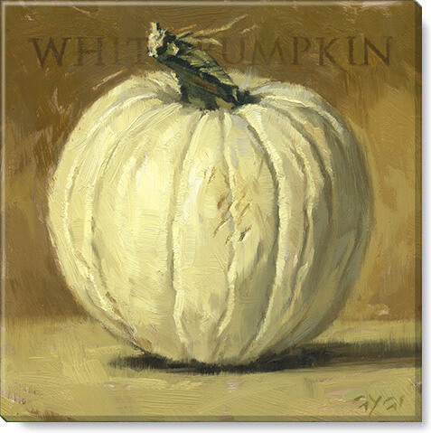 INDOOR WHITE PUMPKIN WALL ART