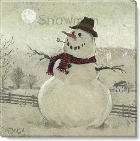 SNOWMAN AT SUNRISE-SEPIA ART