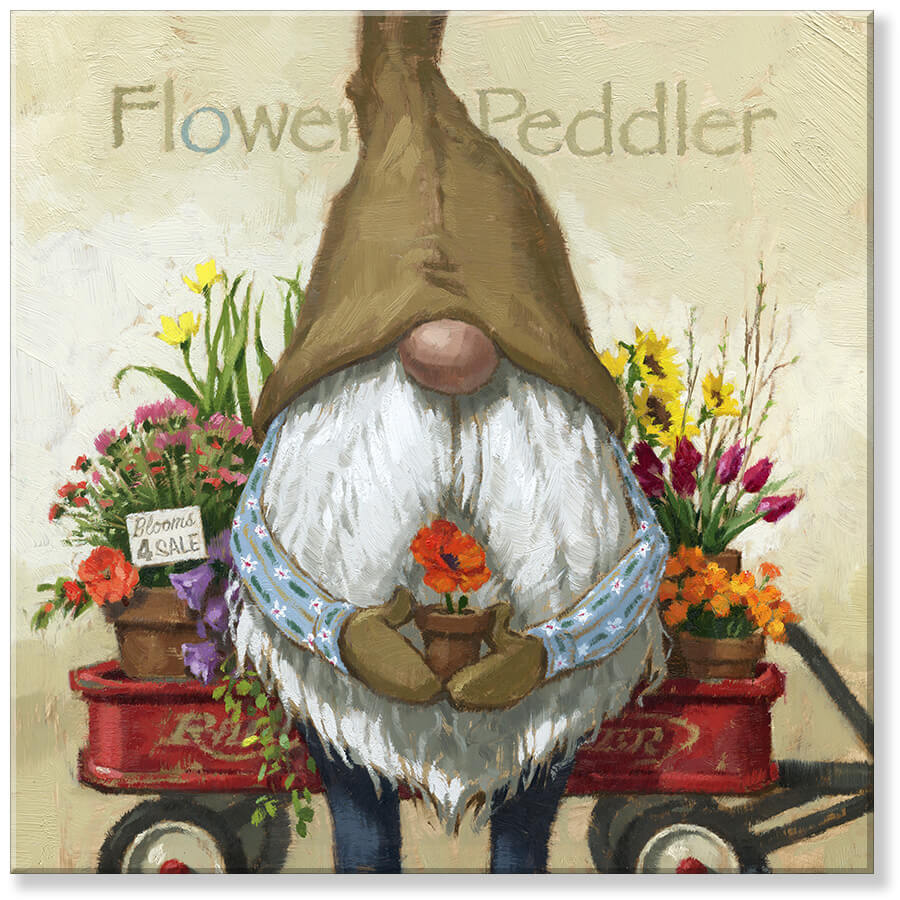 FLOWER PEDDLER GNOME WALL ART