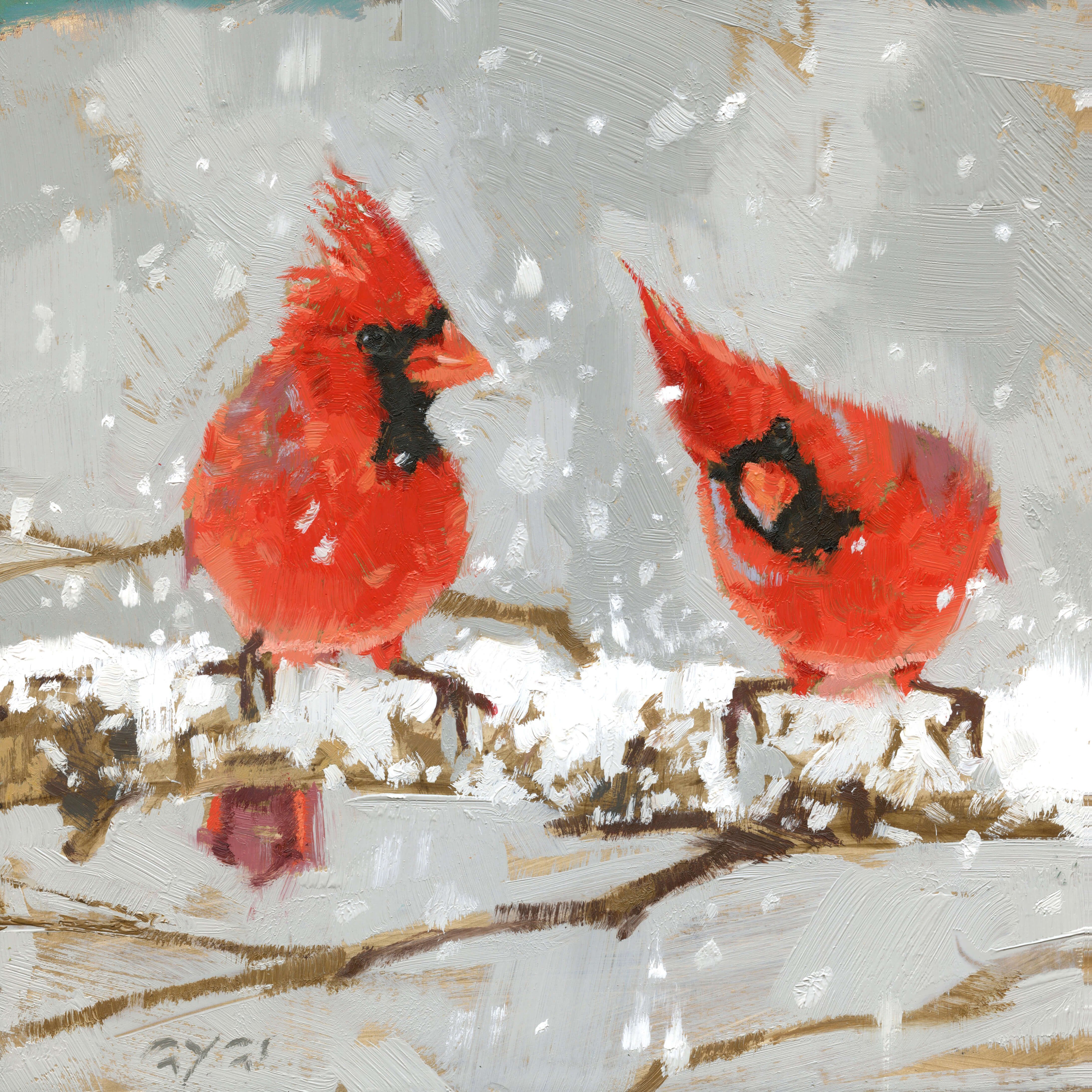 CHRISTMAS CARDINALS ARTWORK