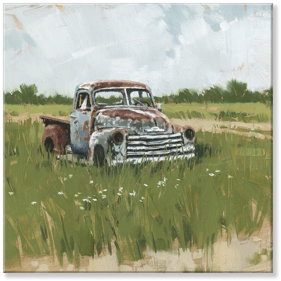 RUSTY TRUCK LANDSCAPE WALL ART