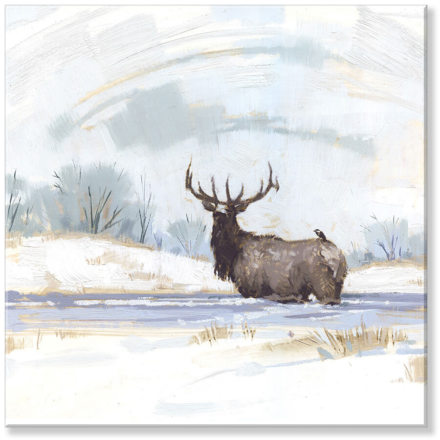 WINTER ELK WALL ART