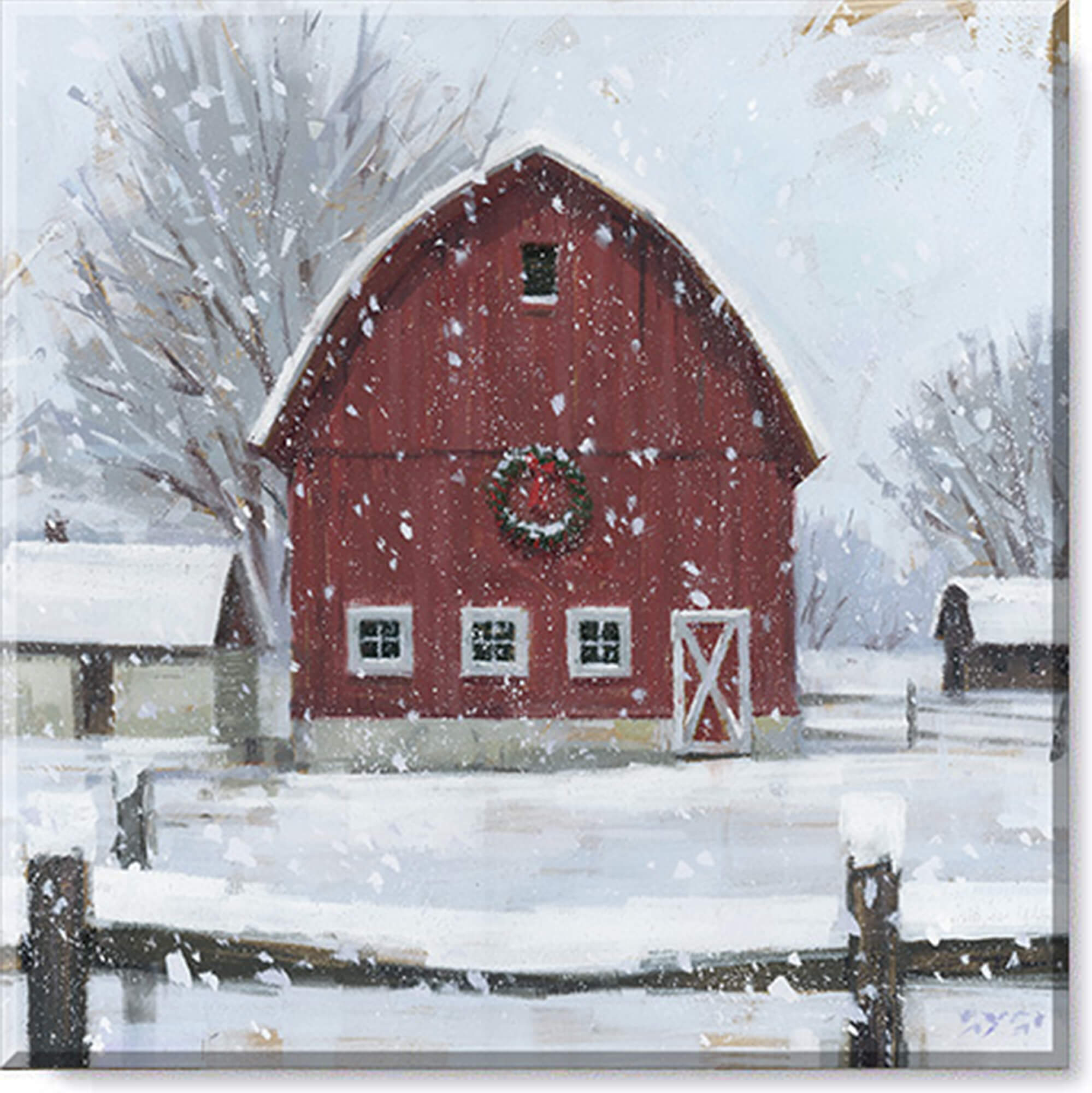 RED BARN WINTER ARTWORK