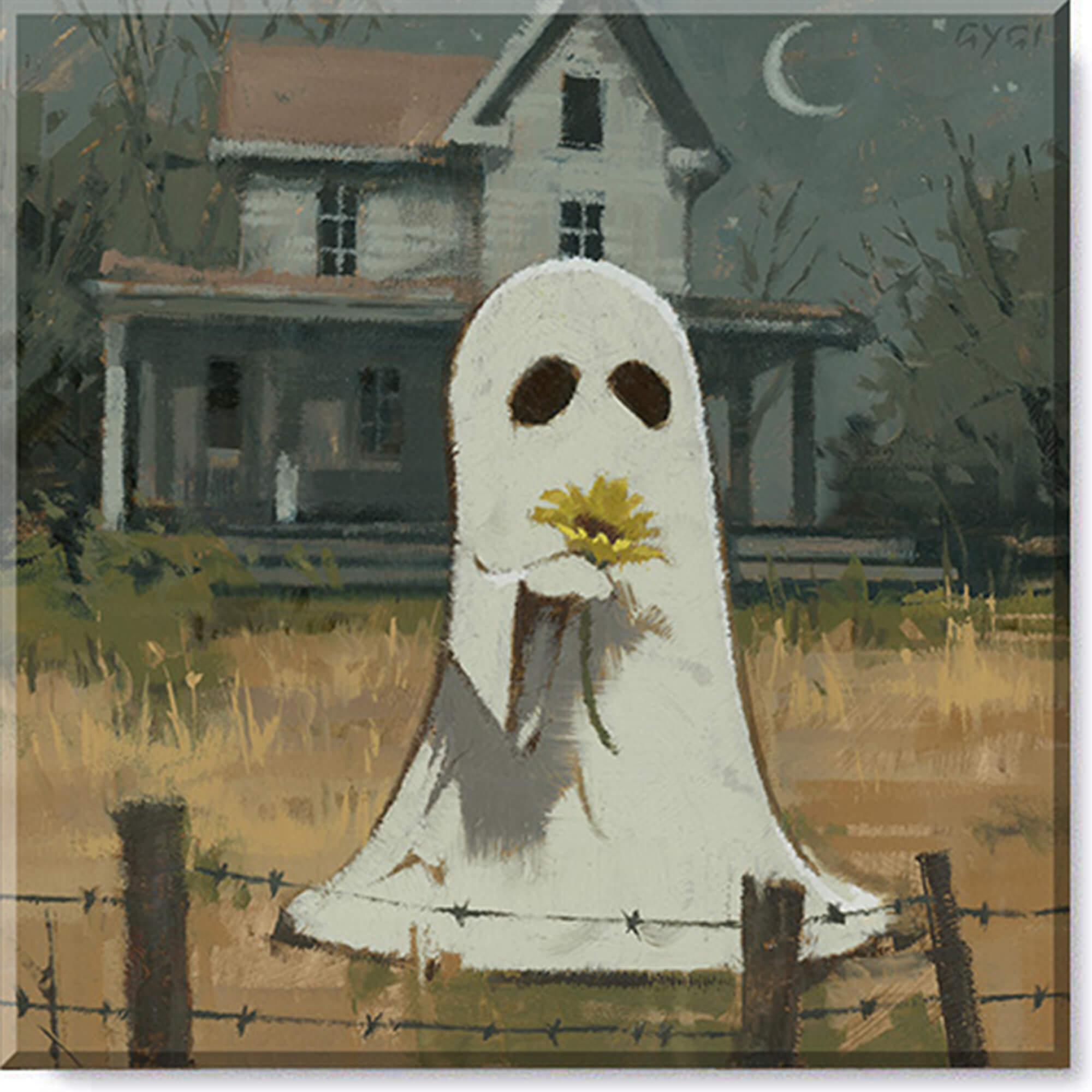 GHOST WITH FLOWER ARTWORK