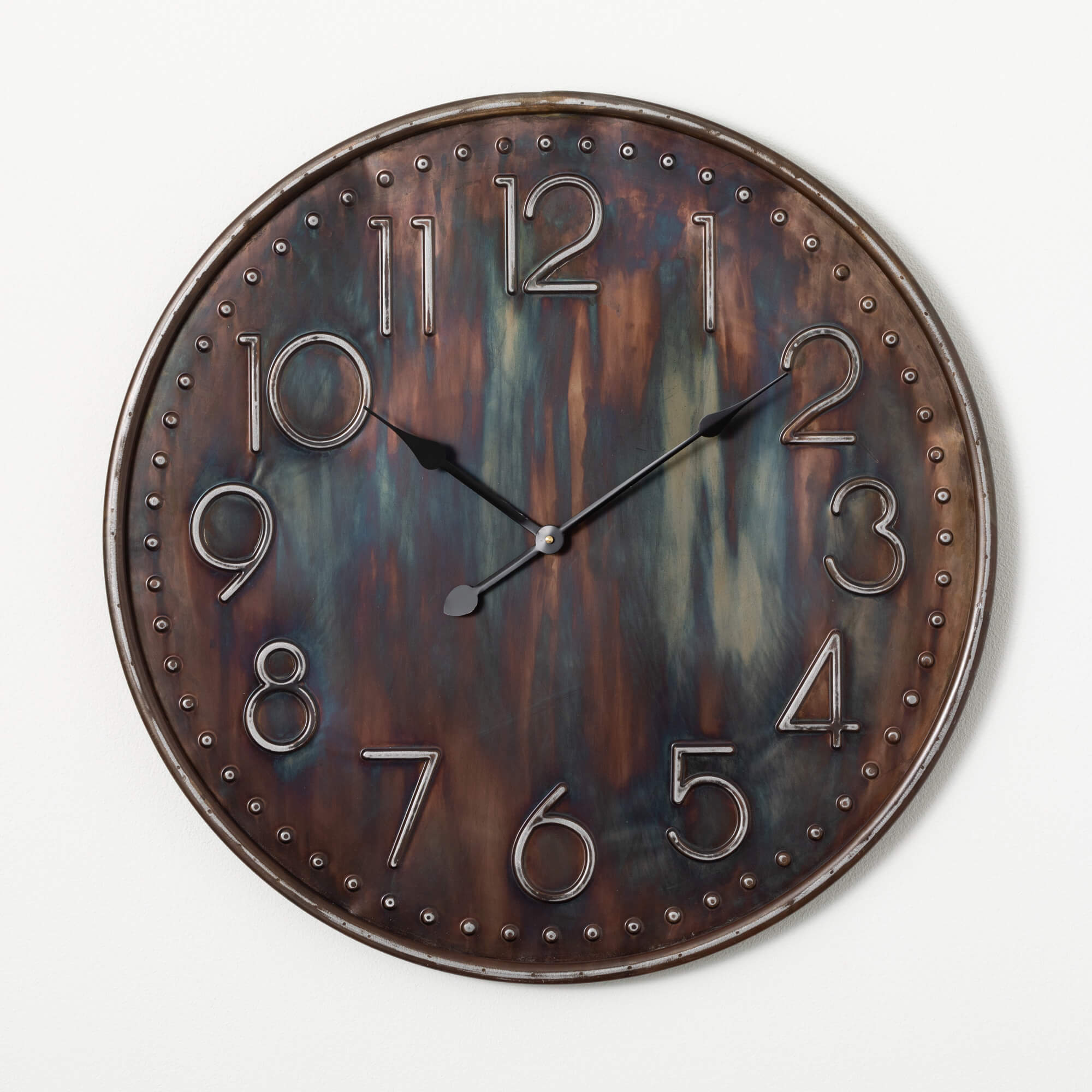 RUSTIC METAL WALL CLOCK