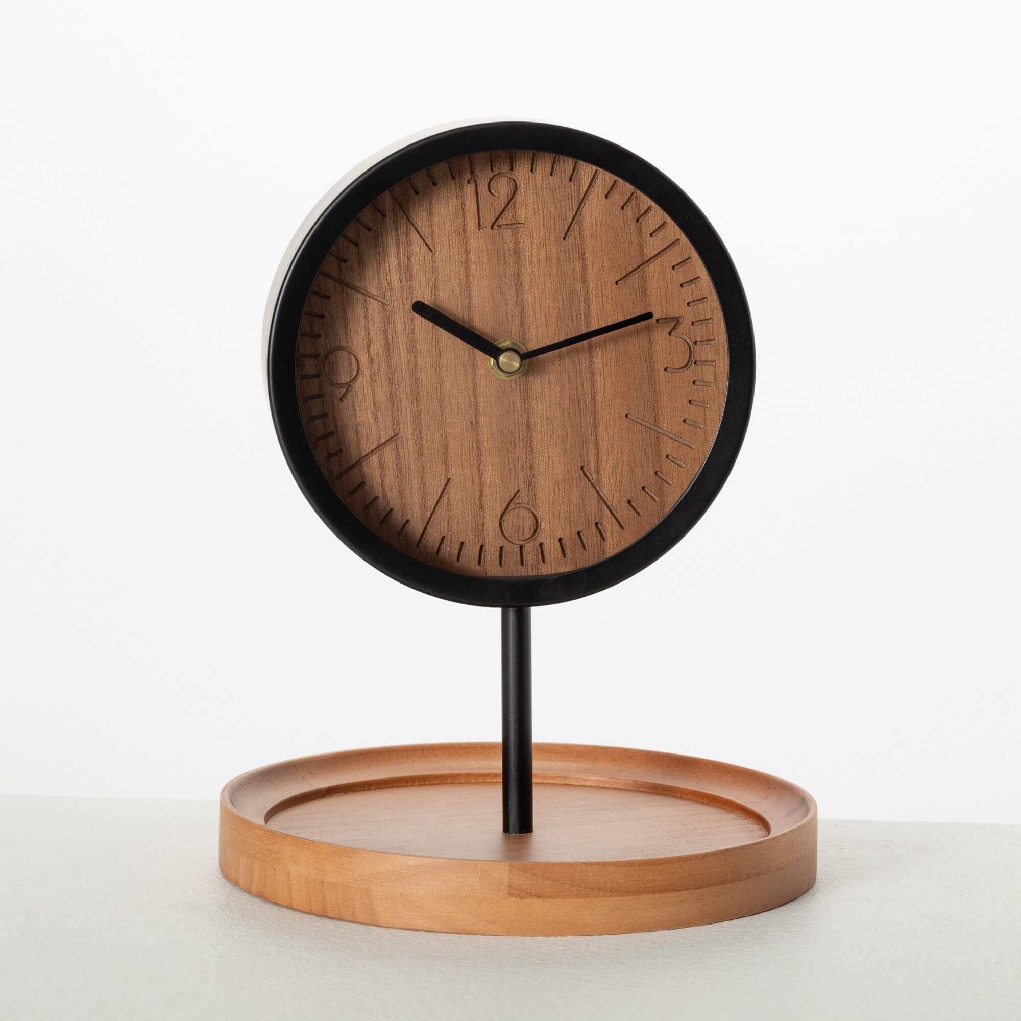 ROUND DESK CLOCK WITH TRAY