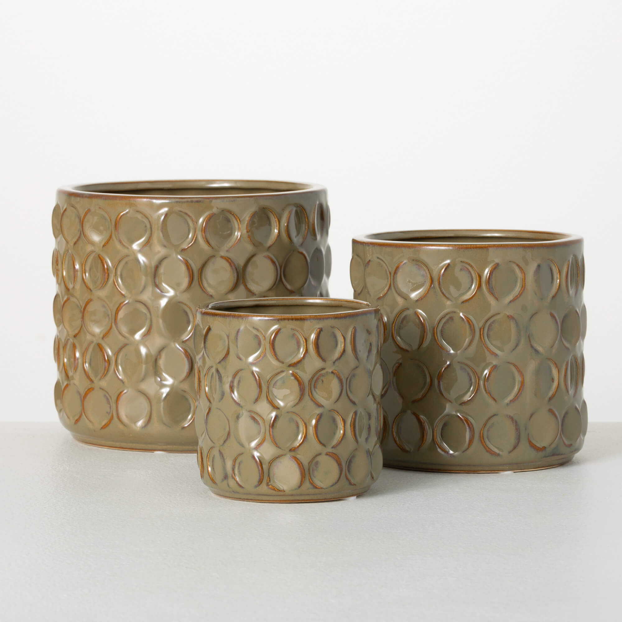 TEXTURED CYLINDER PLANTERS