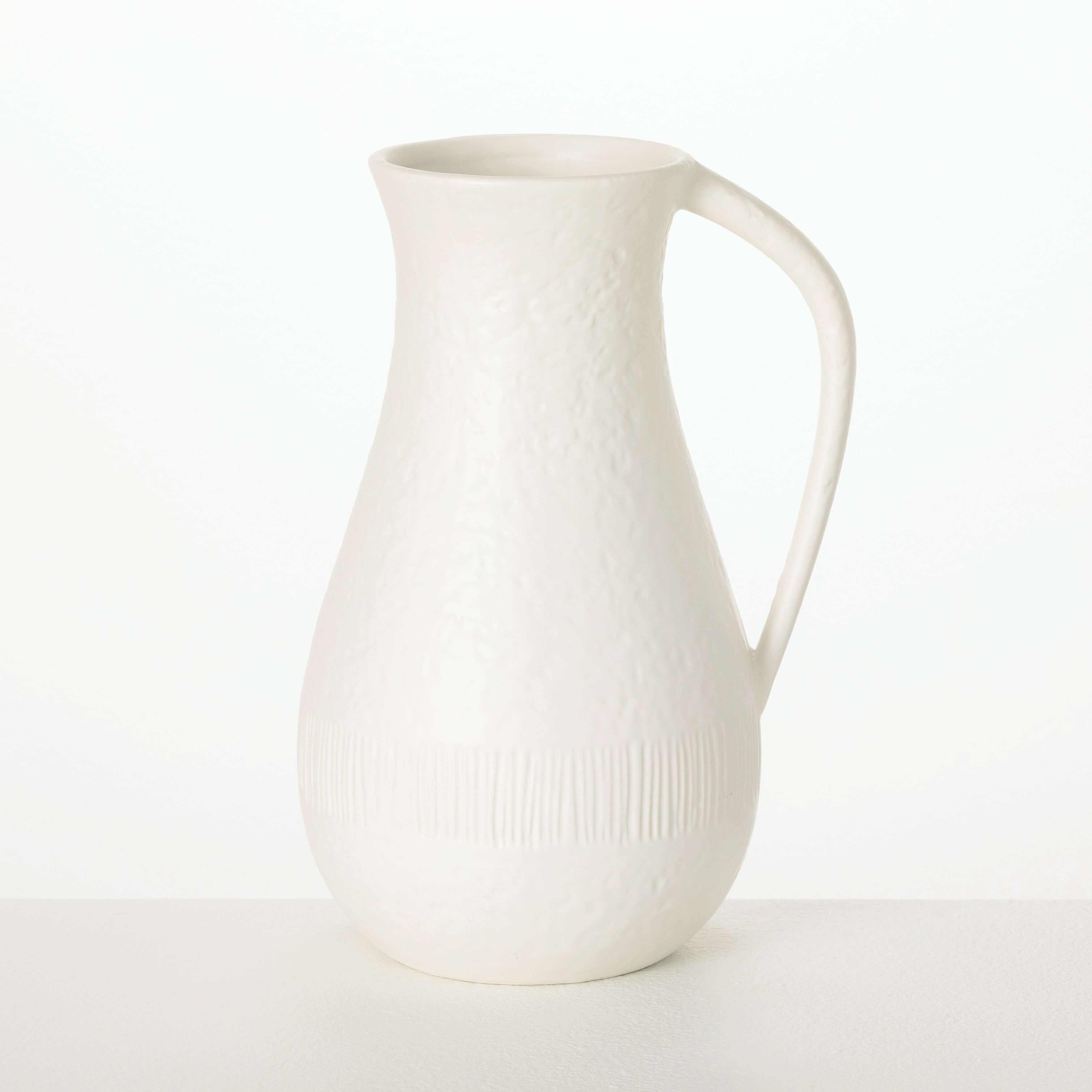 WHITE CHIFFON STONE PITCHER