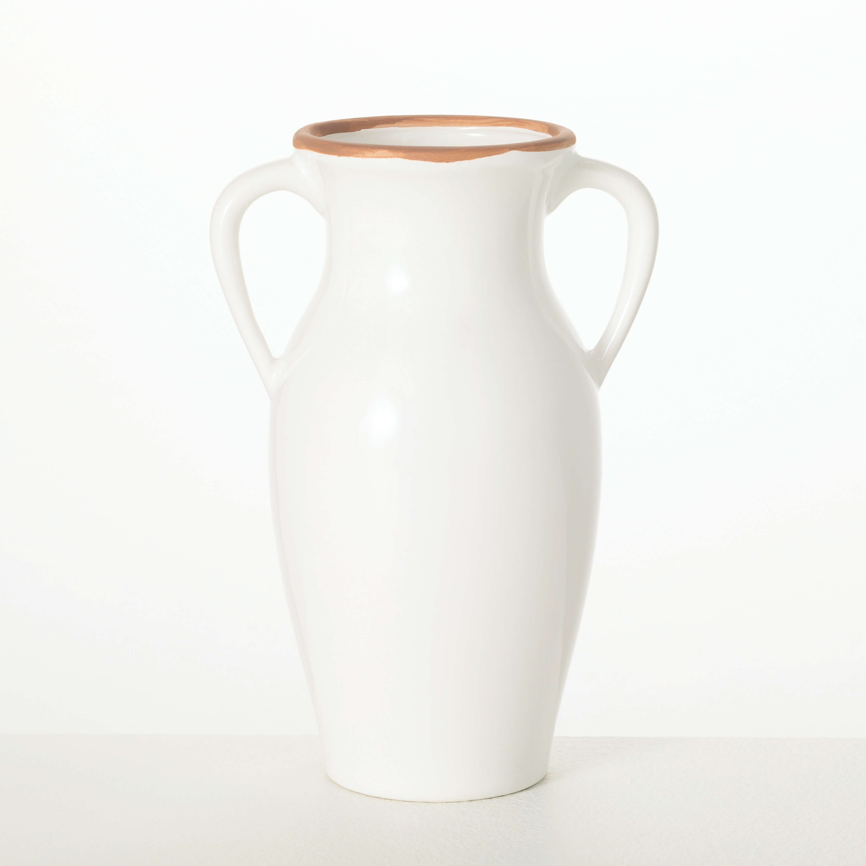 NATURAL RIMMED WHITE VASE