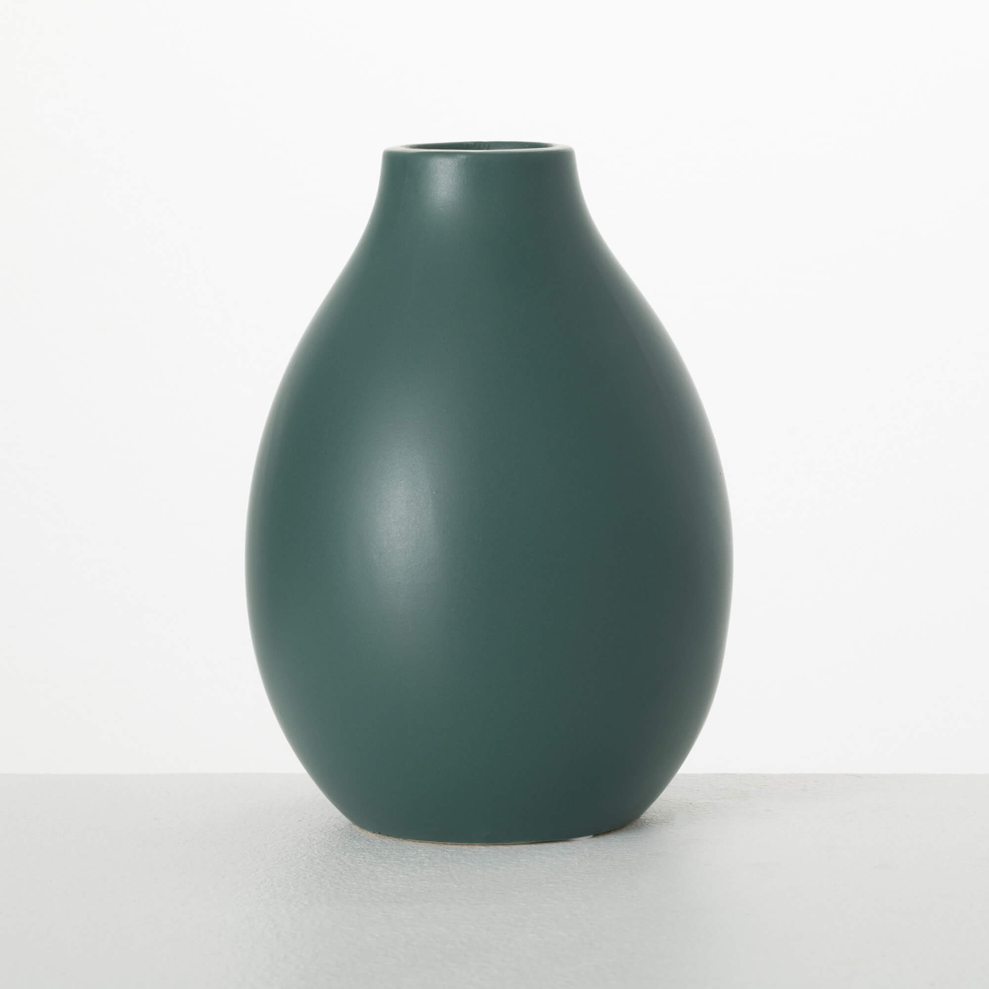 MATTE TEAL TEARDROP VASE