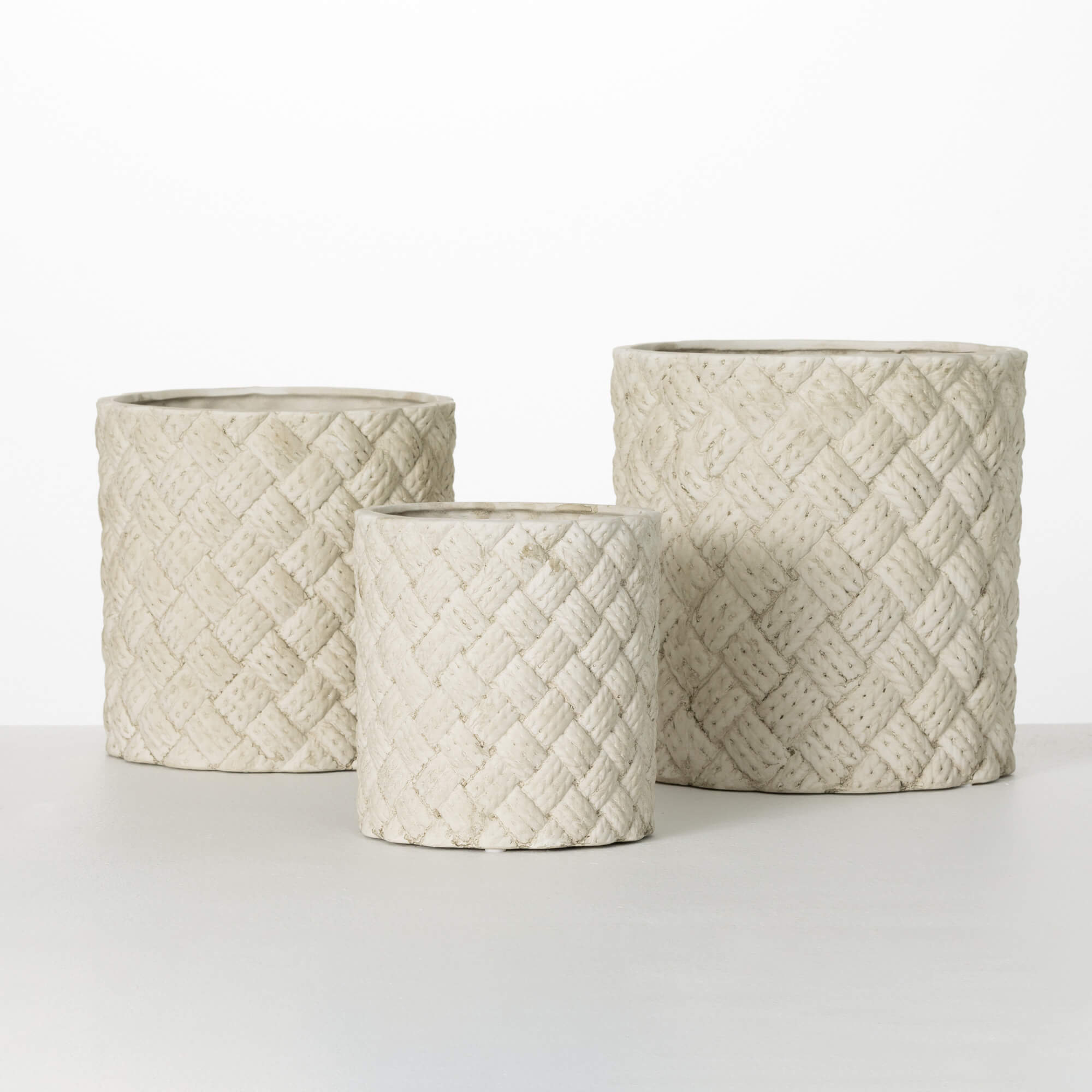 FAUX WOVEN PLANTER SET OF 3