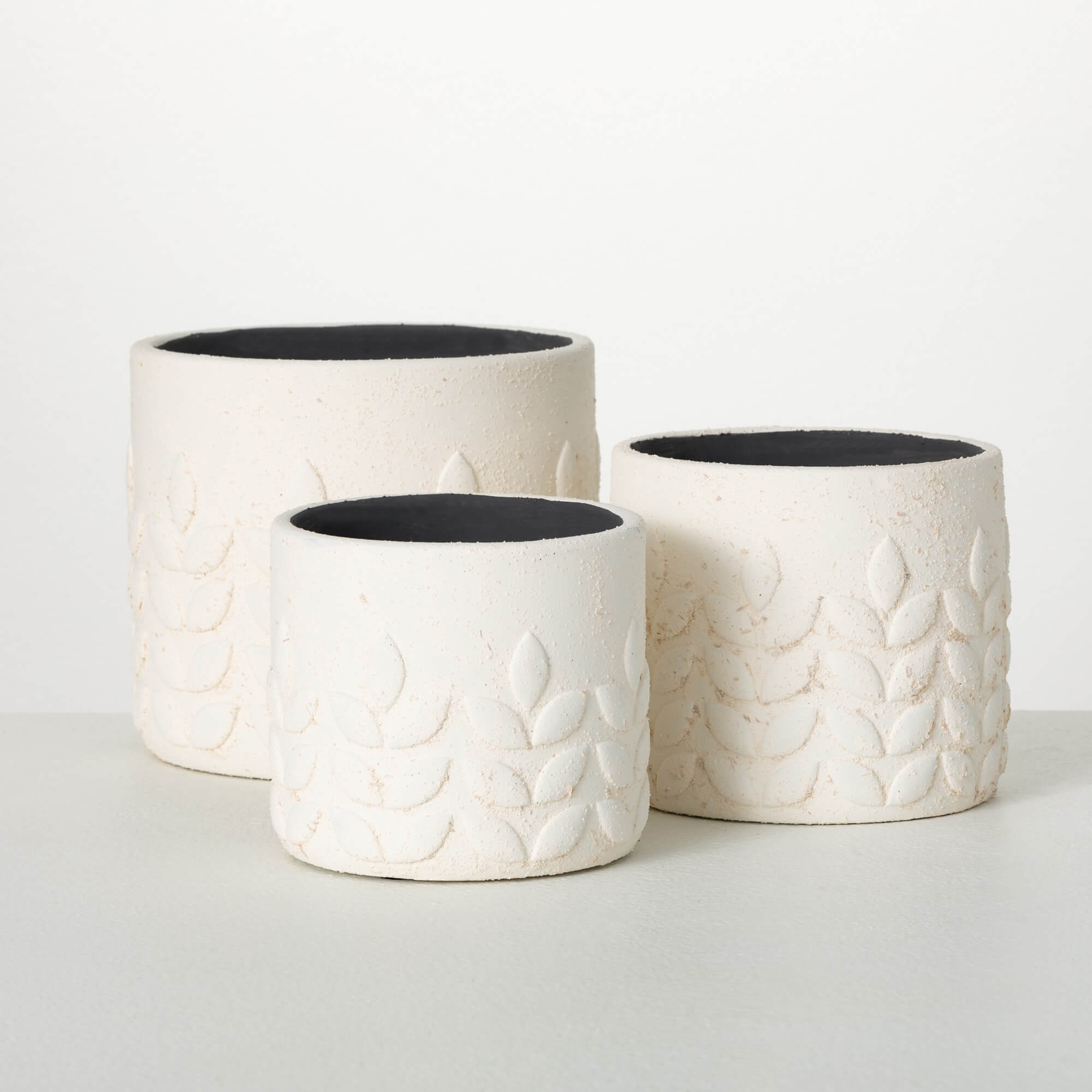 MODERN LEAF CREAM POTS