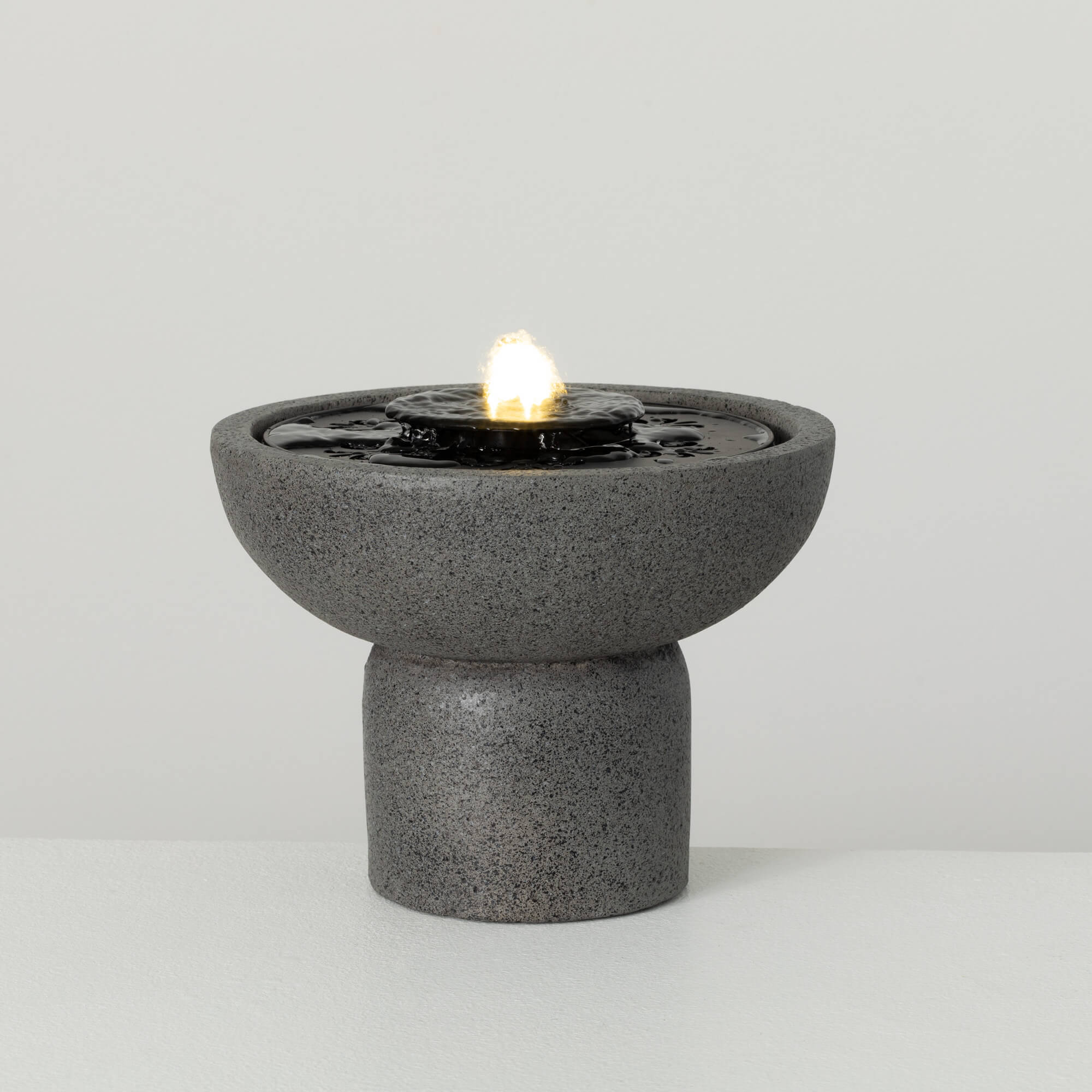 SMALL GRAY PEDESTAL FOUNTAIN