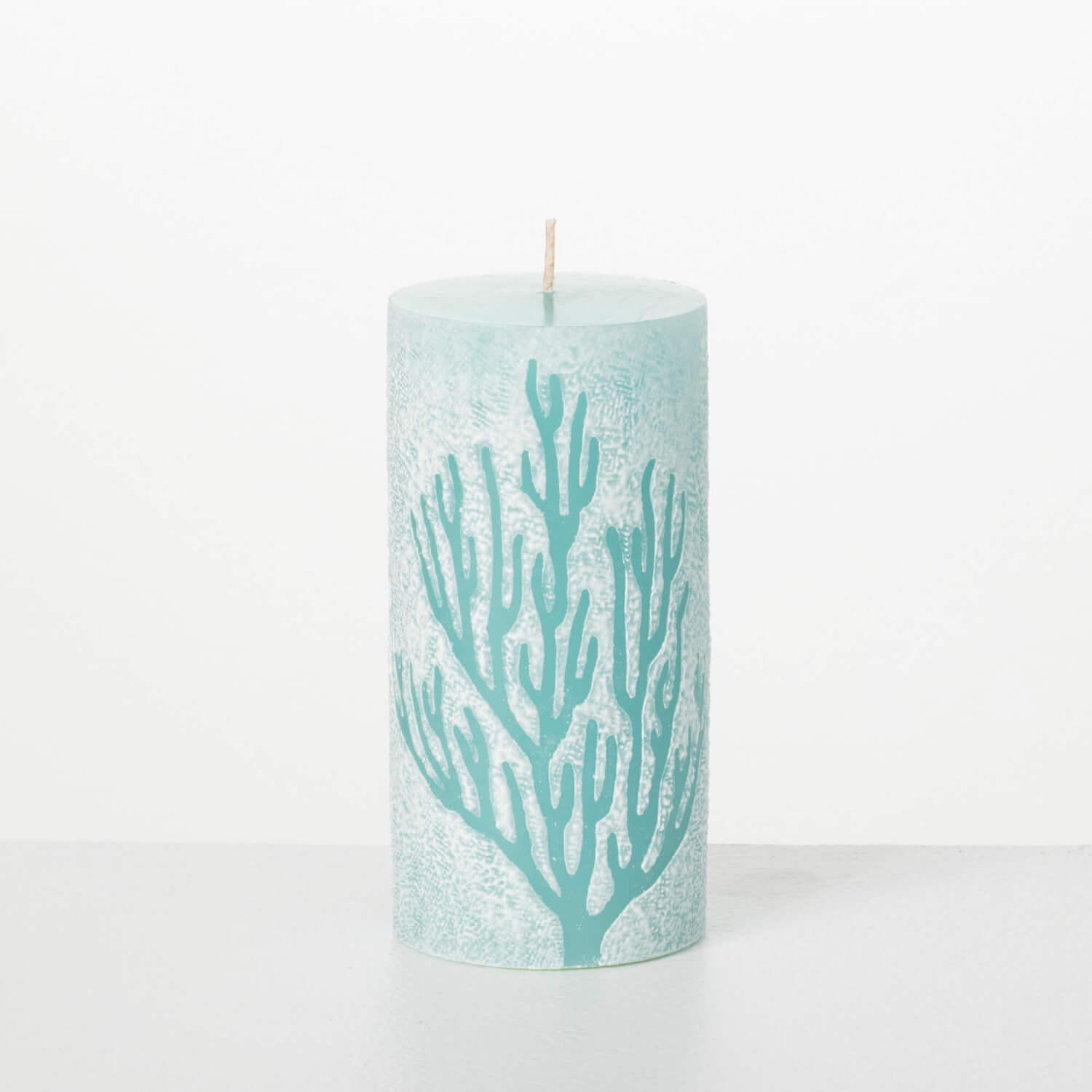 AQUA 6" CORAL PILLAR CANDLE