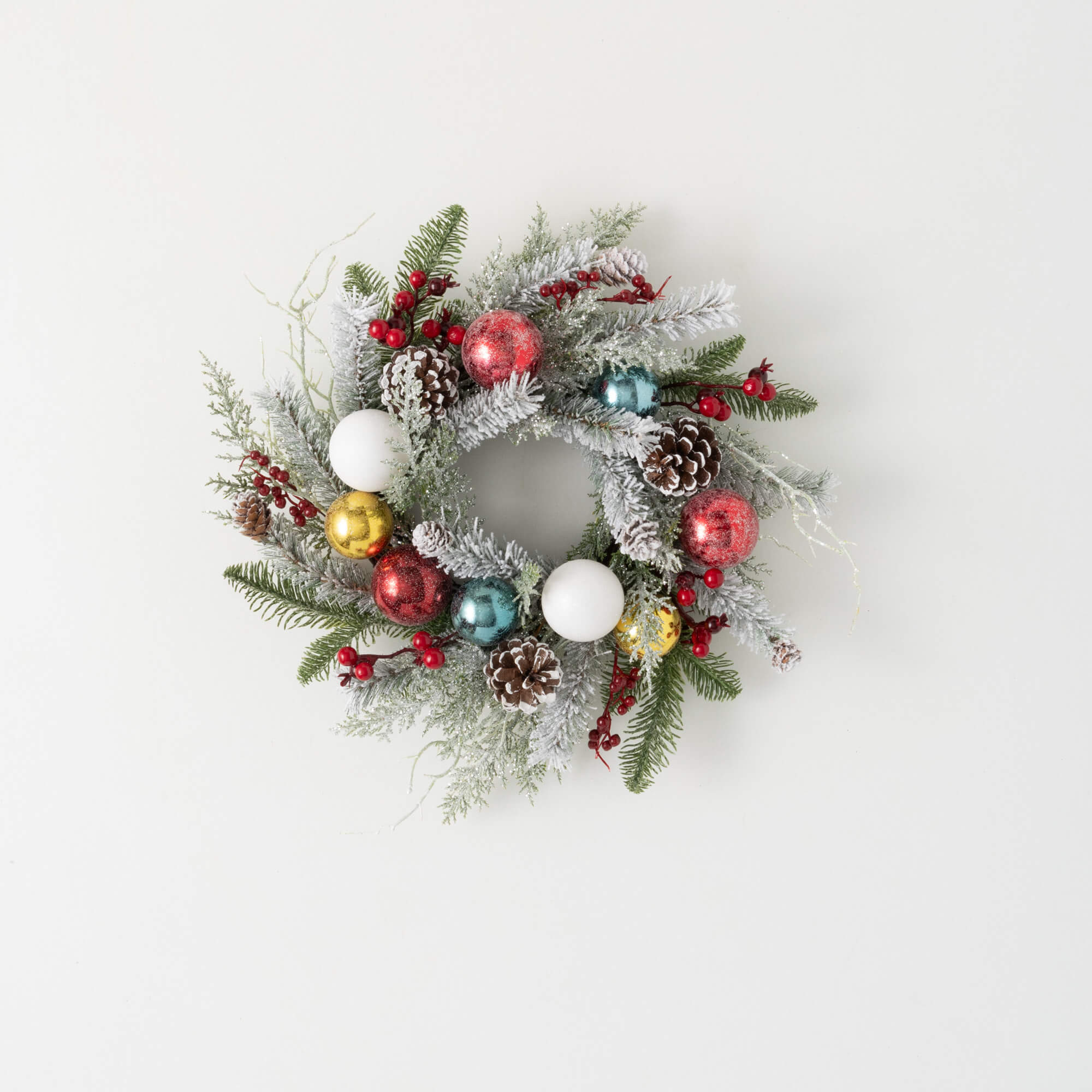 SHINY BALL FROSTED MINI WREATH