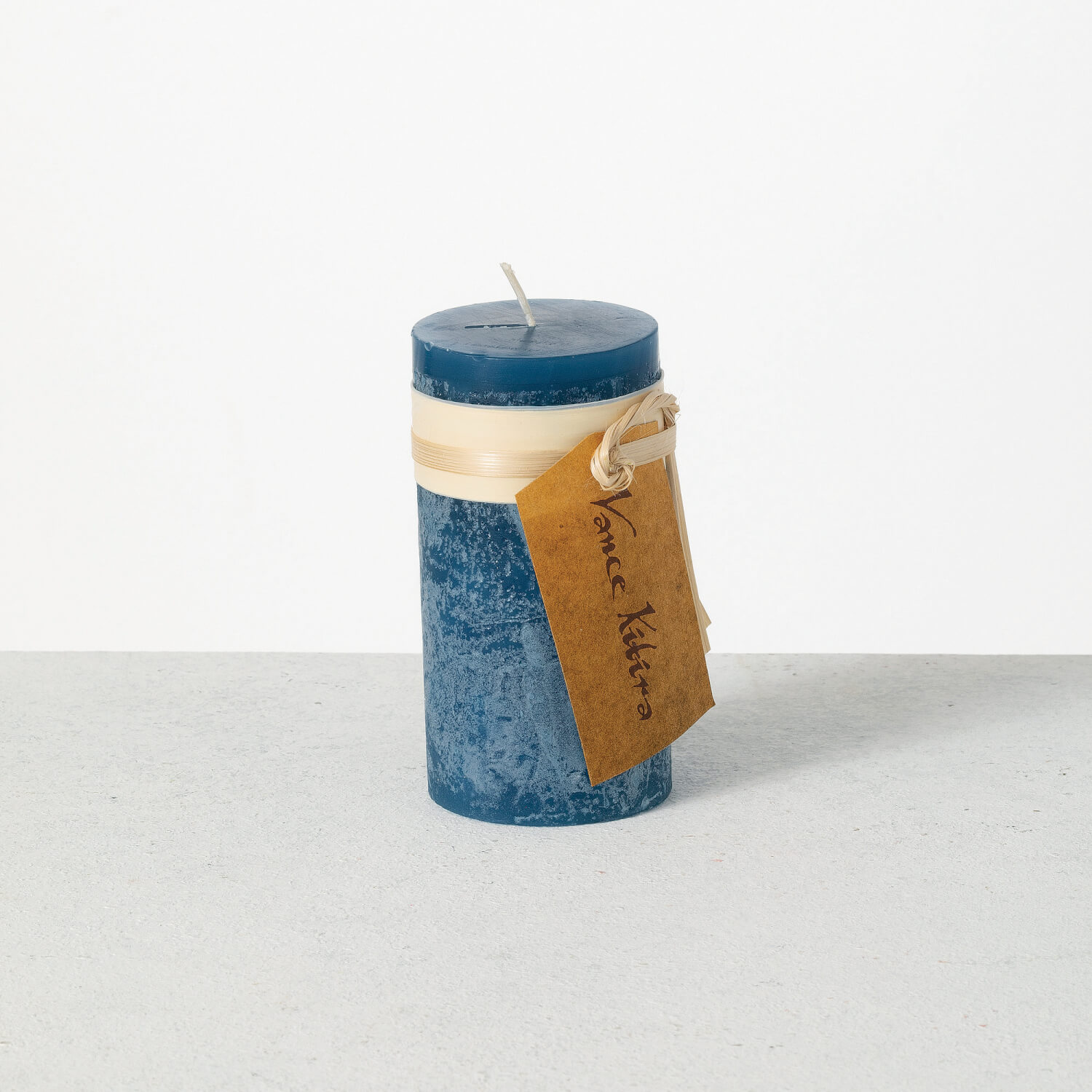 BLUE TIMBER PILLAR CANDLE