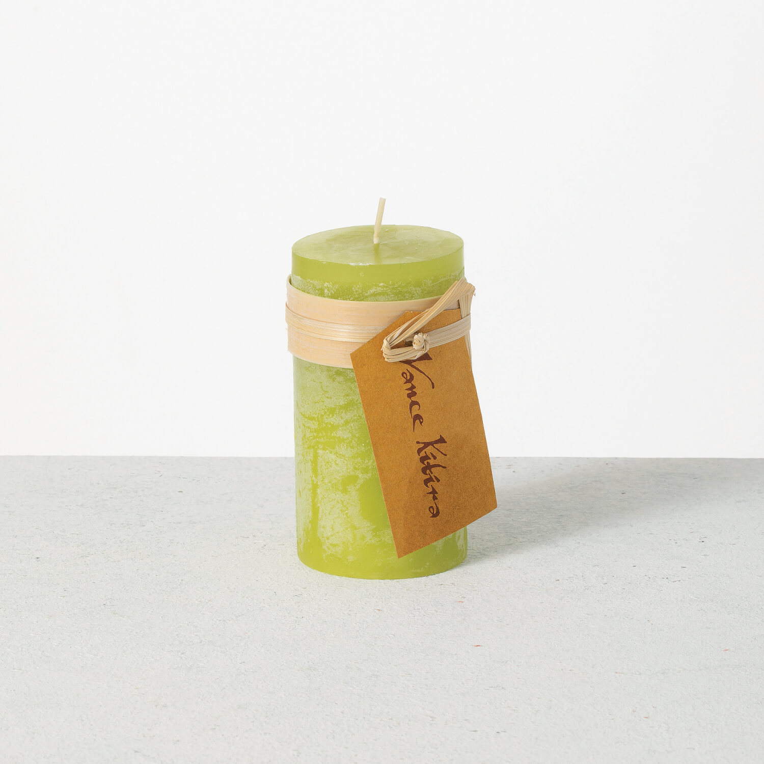 GREEN TIMBER PILLAR CANDLE