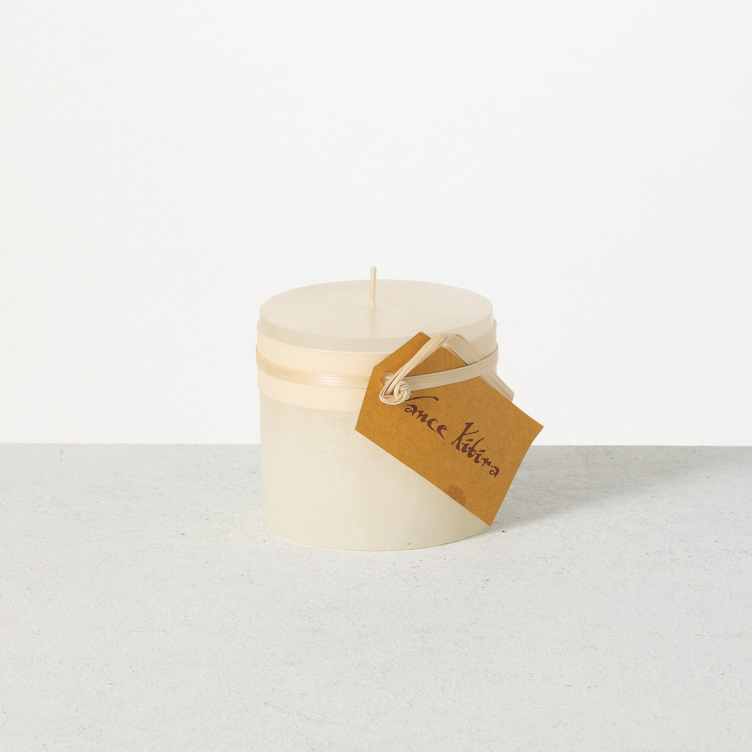 WHITE TIMBER PILLAR CANDLE