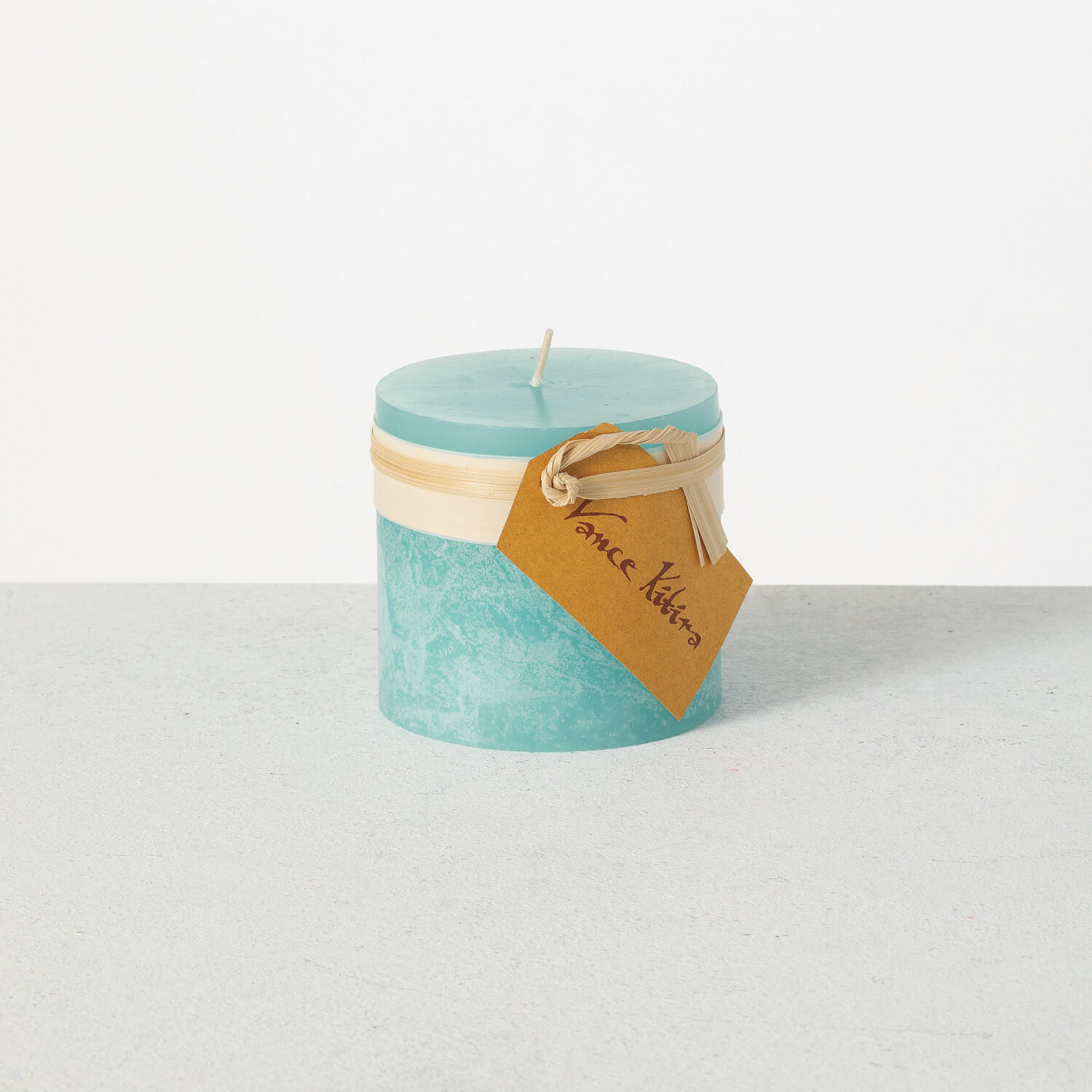 SEA FOAM TIMBER PILLAR CANDLE