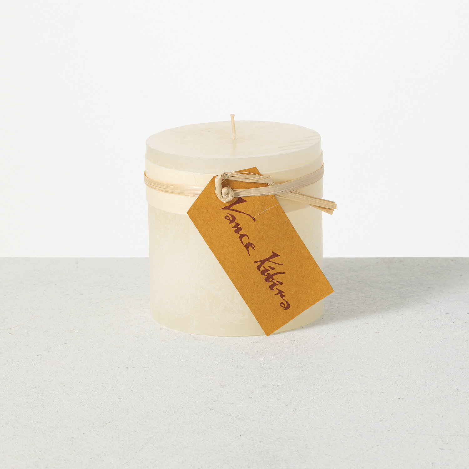 WHITE TIMBER PILLAR CANDLE