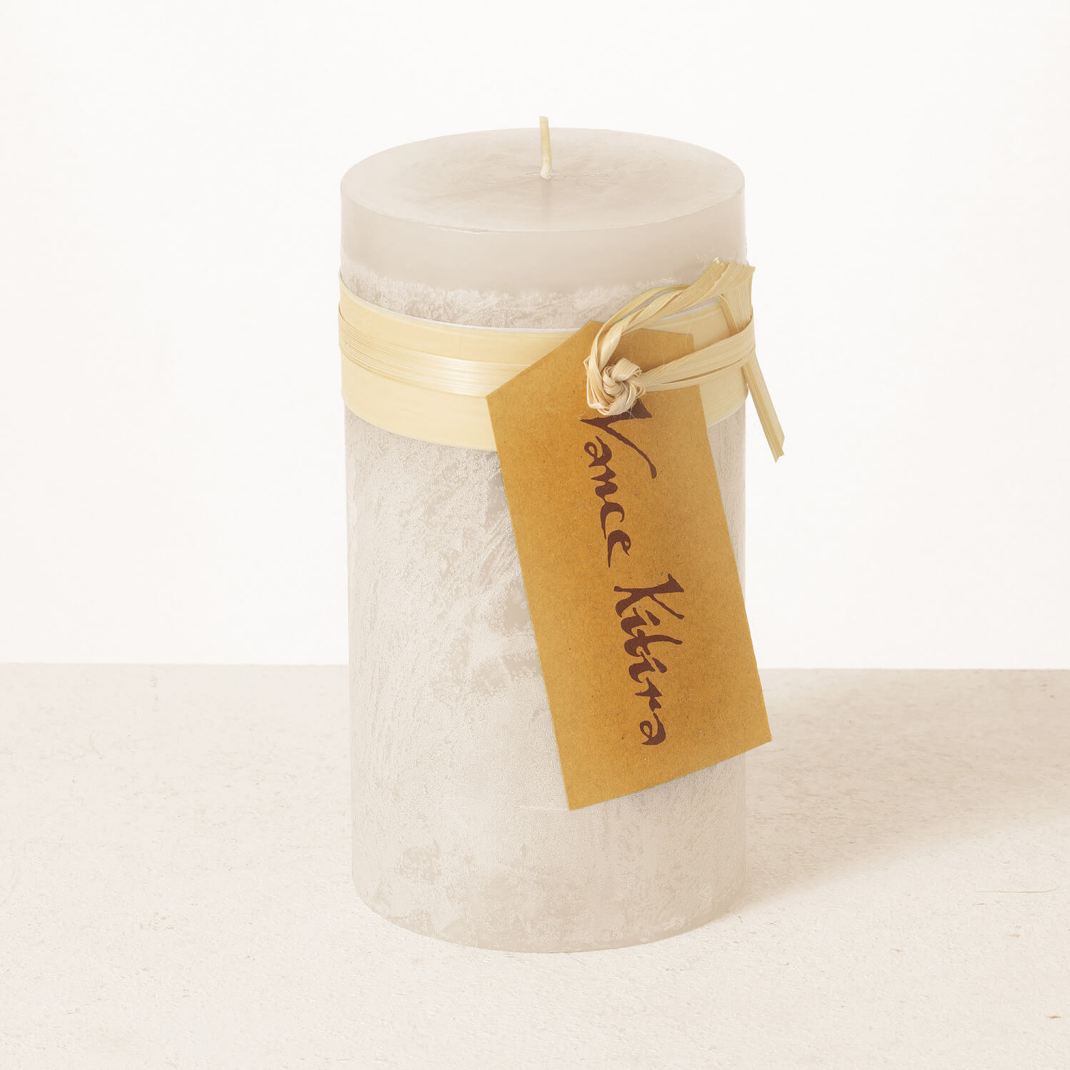 WHITE TIMBER PILLAR CANDLE