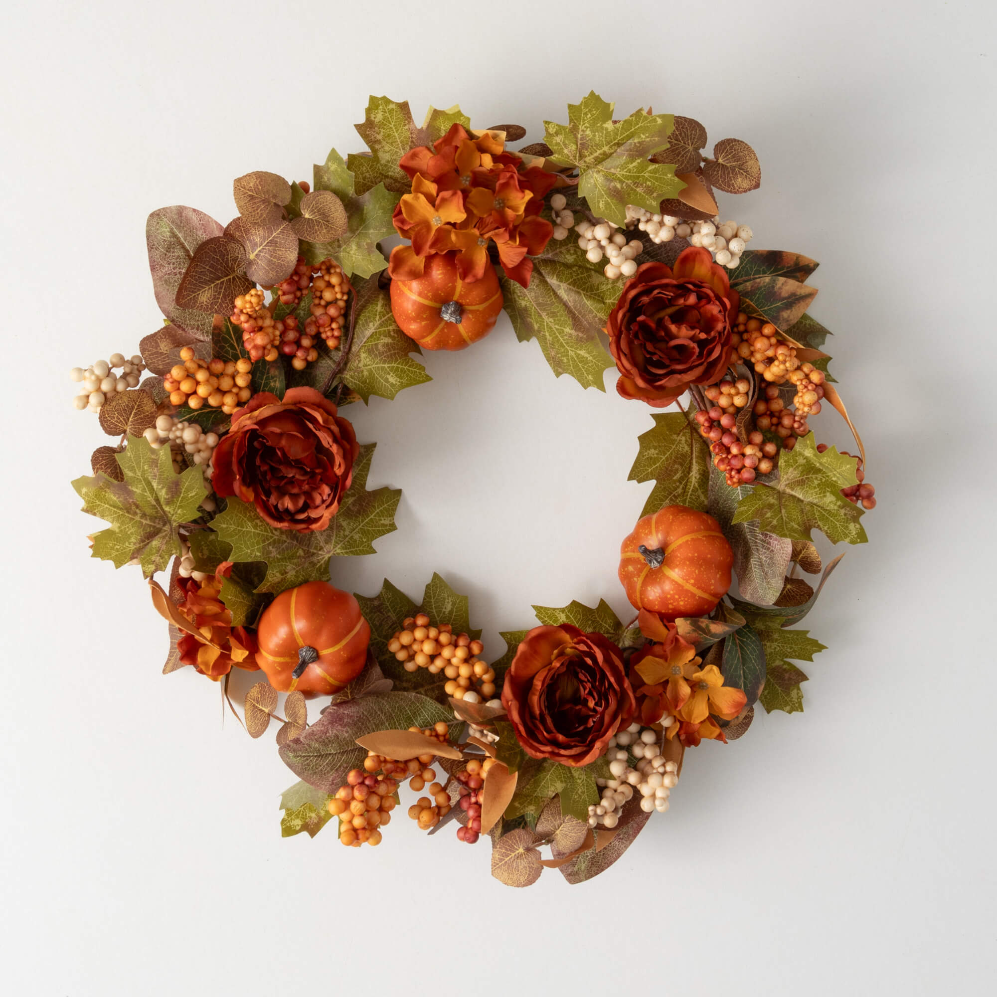 FLORAL BERRY PUMPKIN WREATH