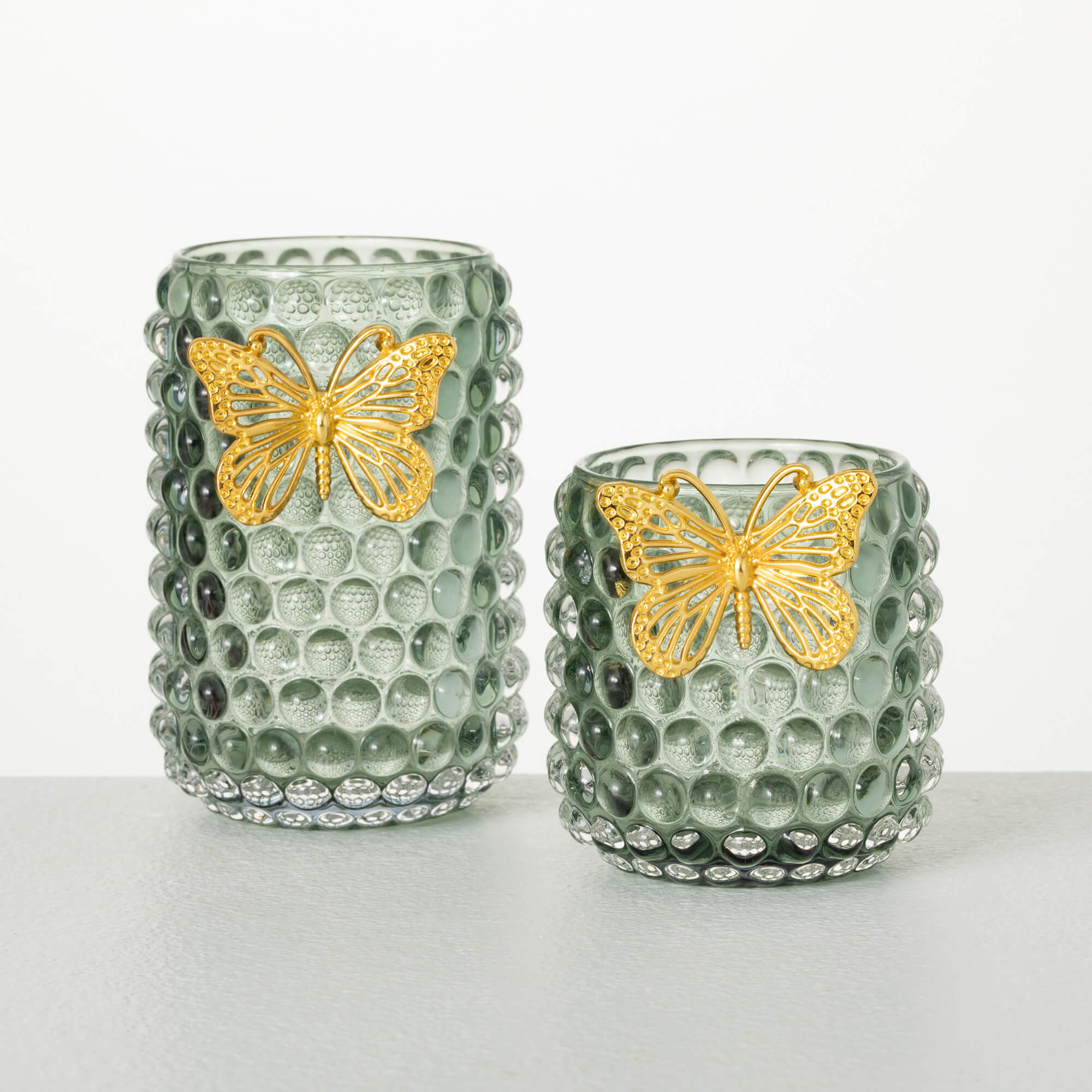 GLASS BUTTERFLY VOTIVE HOLDERS