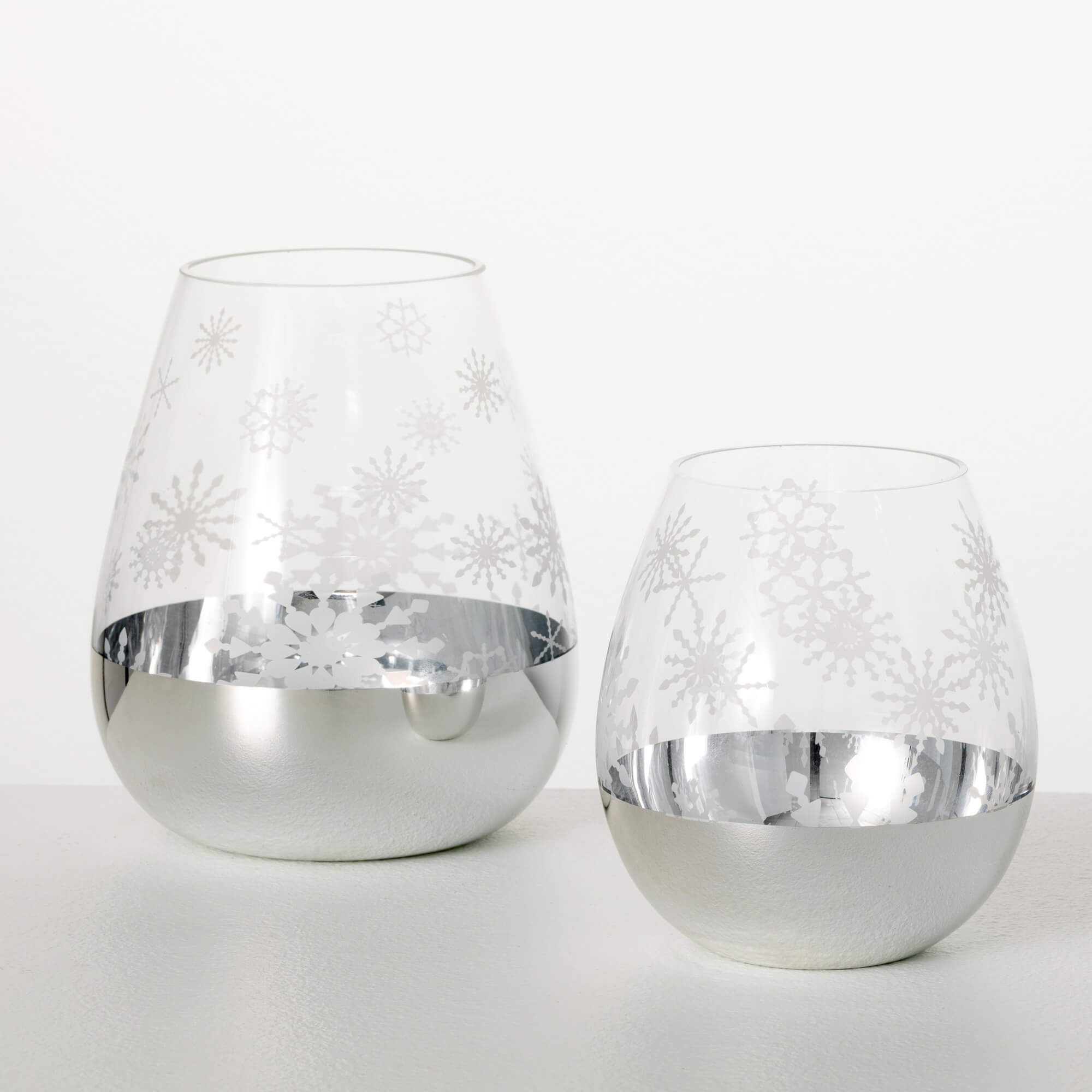 SNOWFLAKE CANDLEHOLDER SET 2