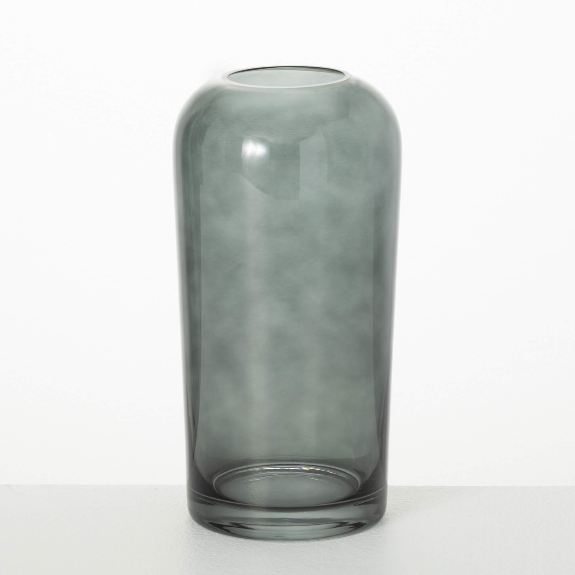 TALL SMOKY GLASS VASE