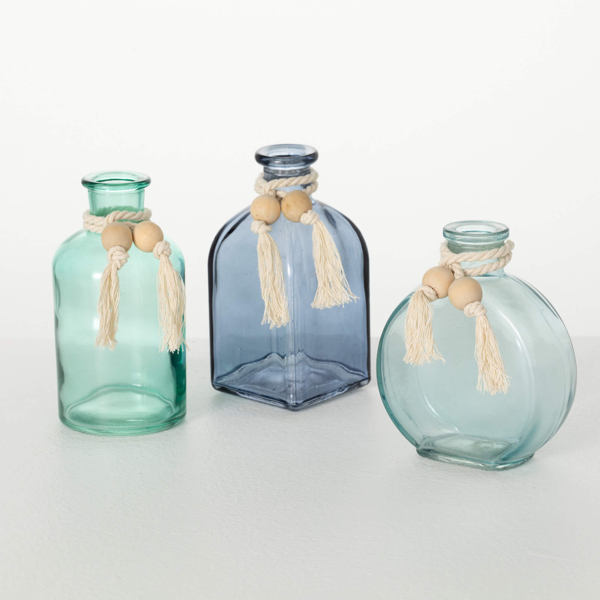 MINI SEA GREEN BLUE VASE SET 3