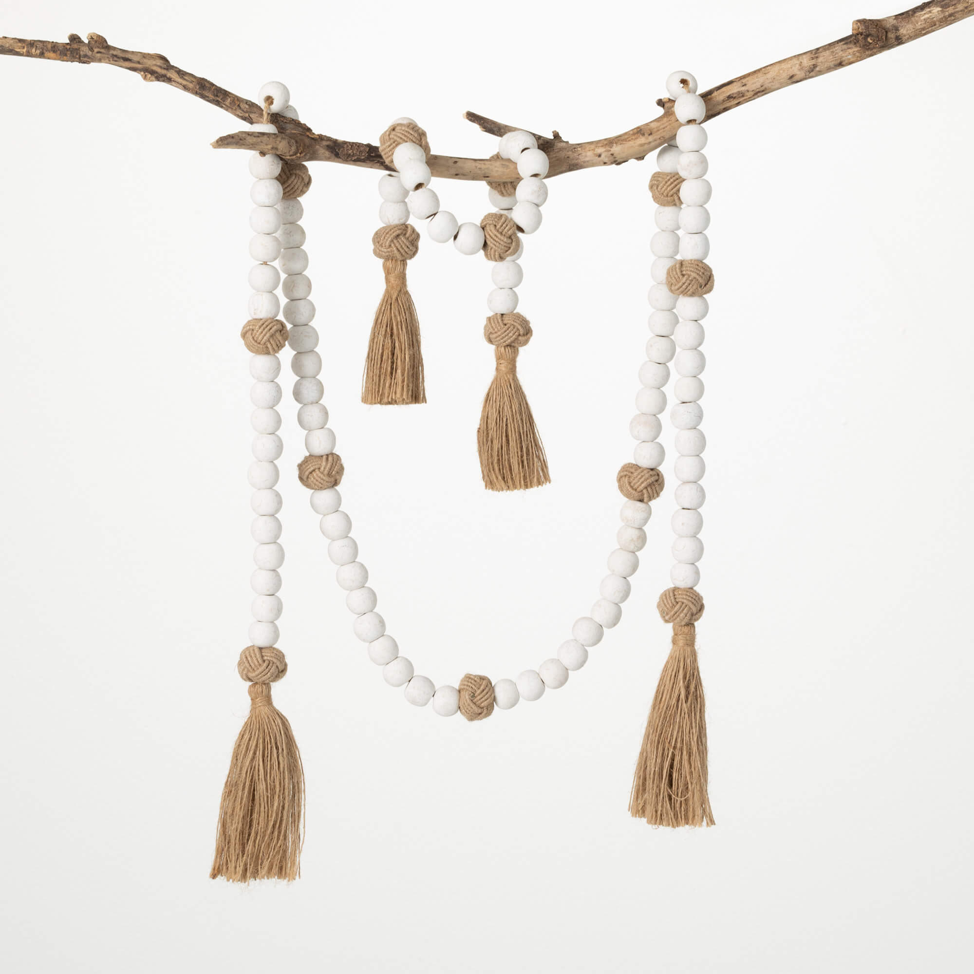 WOODEN BEAD JUTE ROPE GARLAND