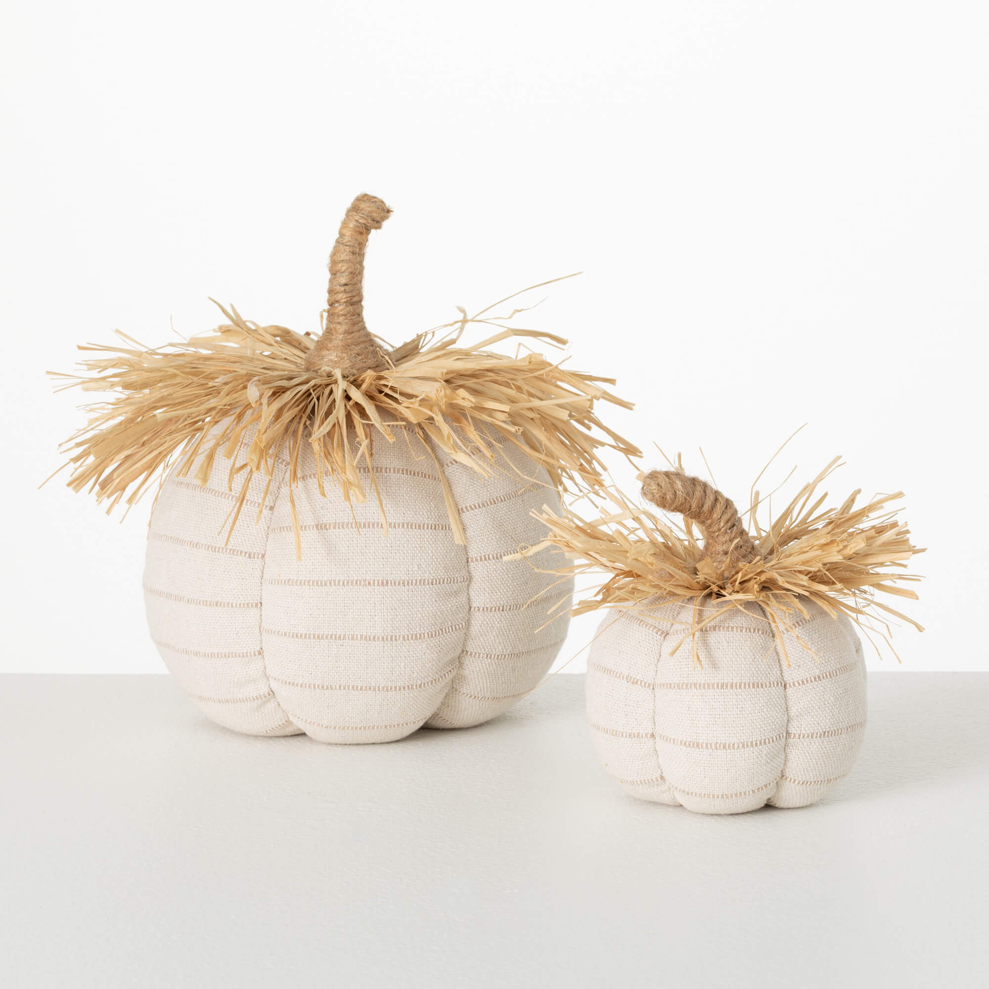 PLUSH PUMPKIN WITH RAFFIA SET