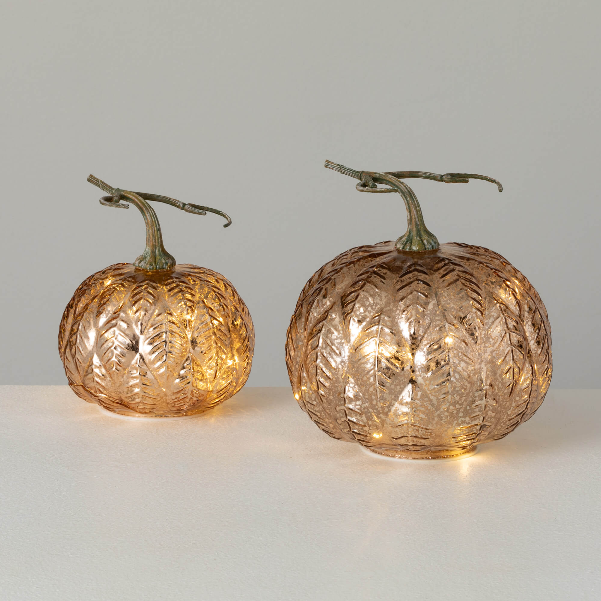 GOLD LEAF PATTERN PUMPKIN SET