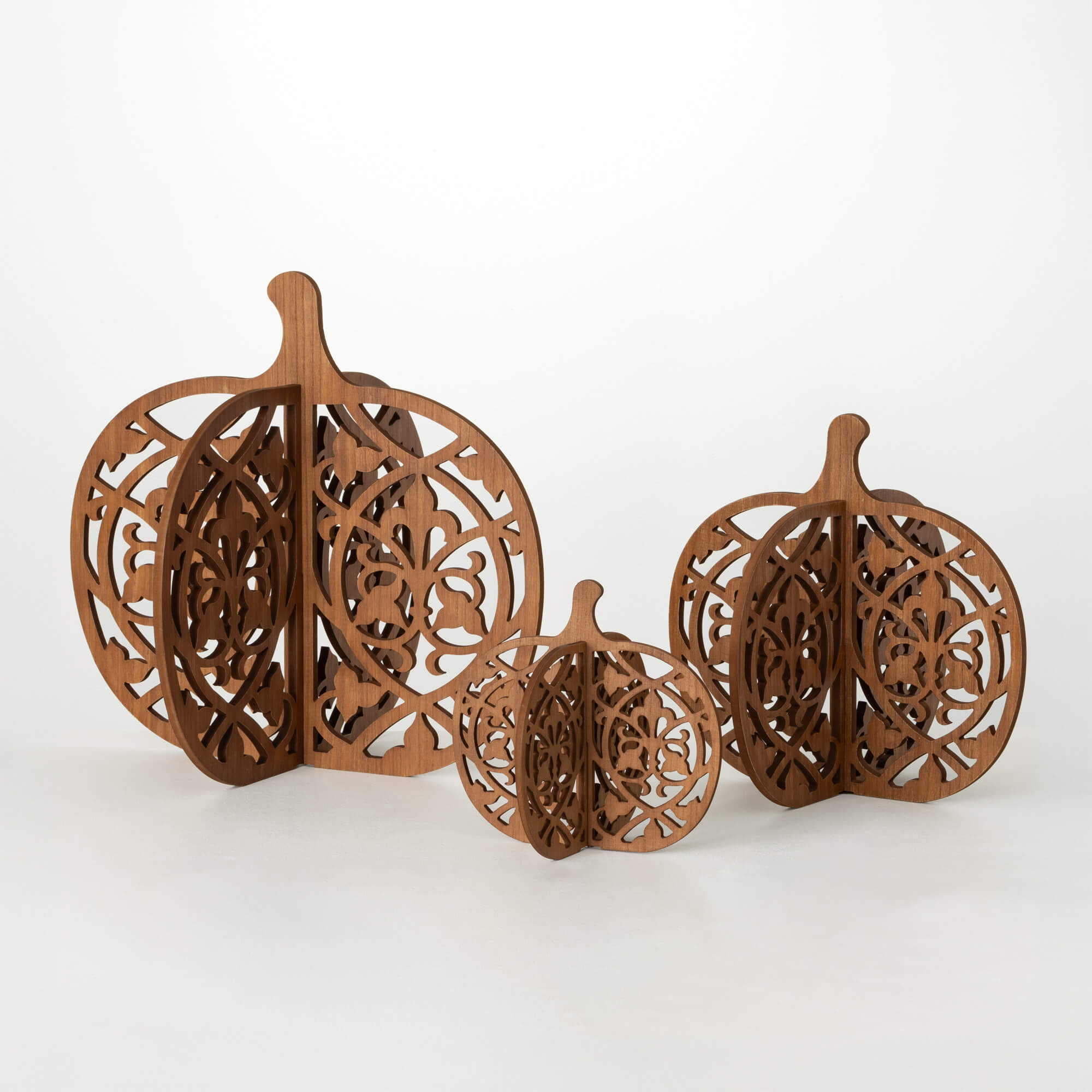 STANDING BROWN PUMPKIN SET 3