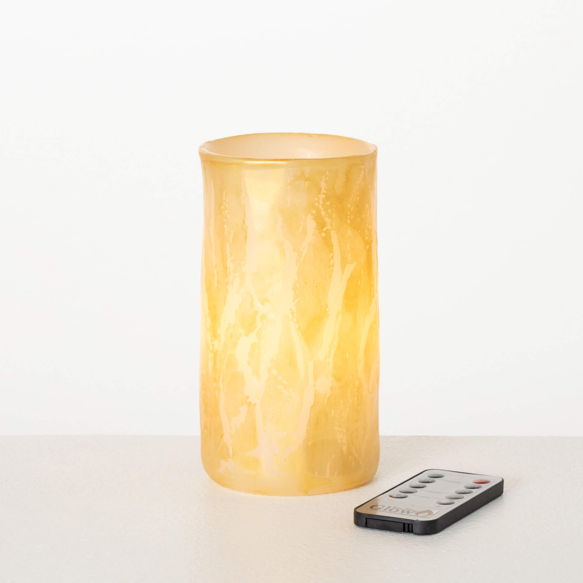 6.5" LED GOLD LEAF GLOW CANDLE