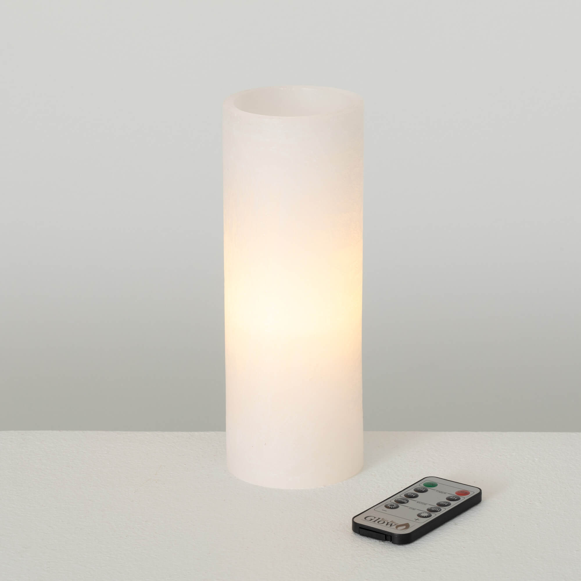 TIMBER LED GLOW CANDLE - WHITE