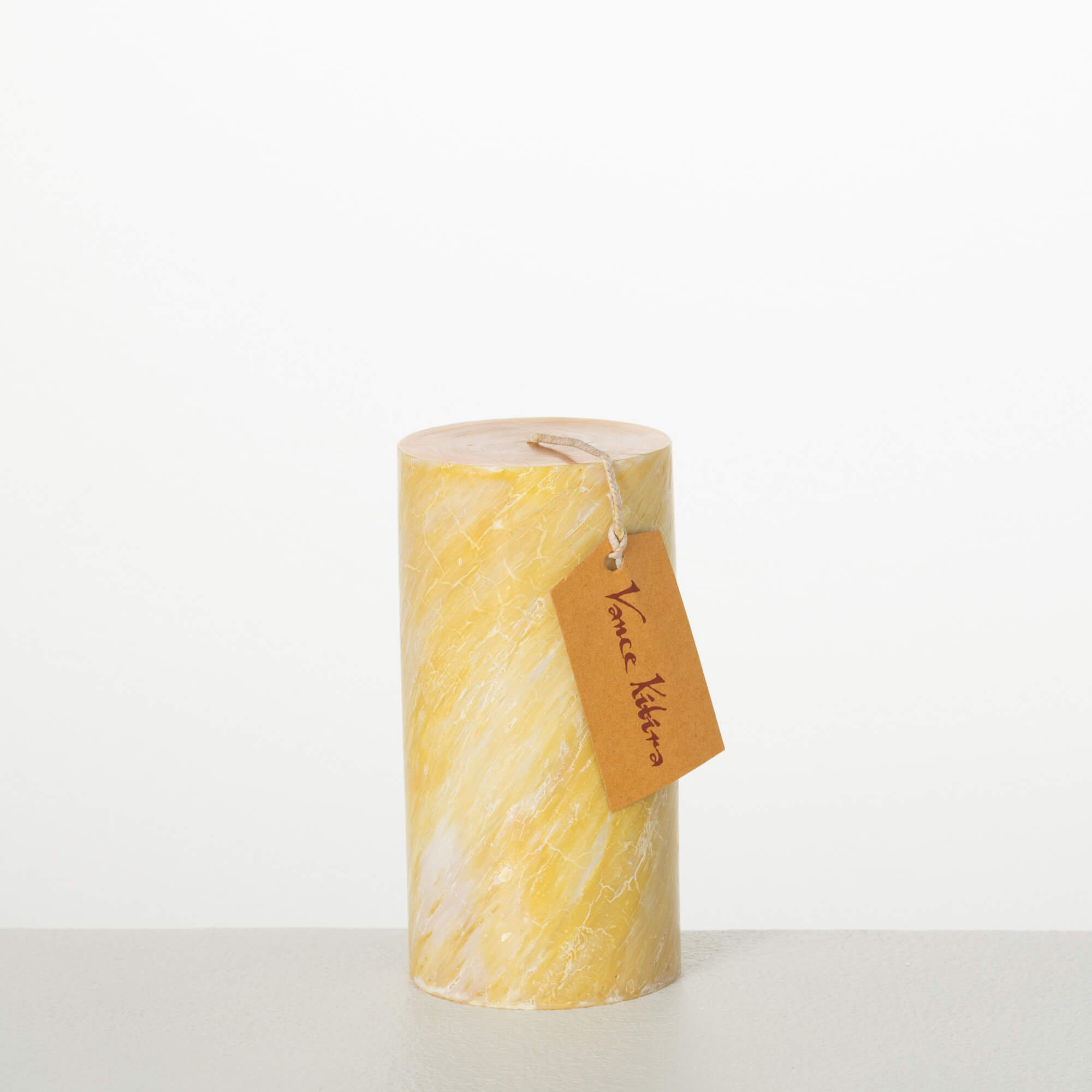 6.5" MARBLE YELLOW CANDLE