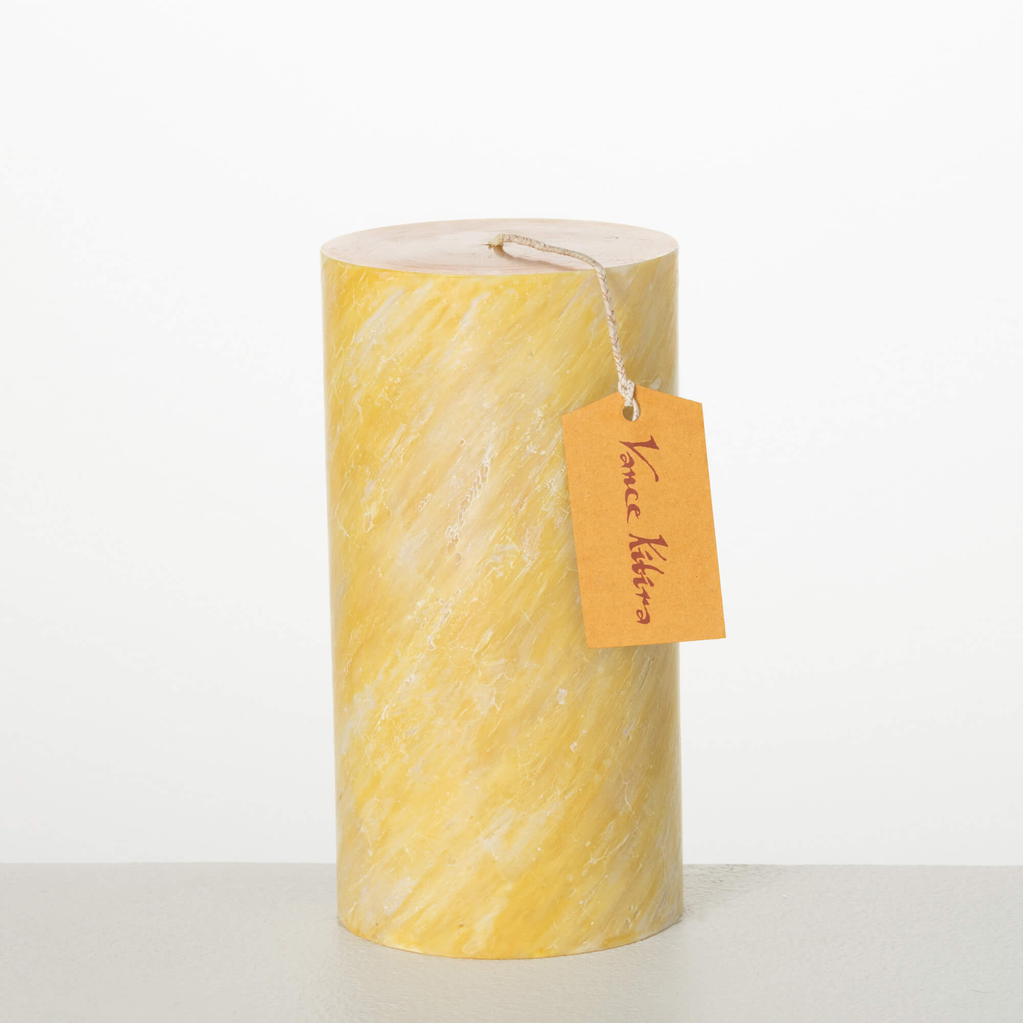 8.5" MARBLE YELLOW CANDLE