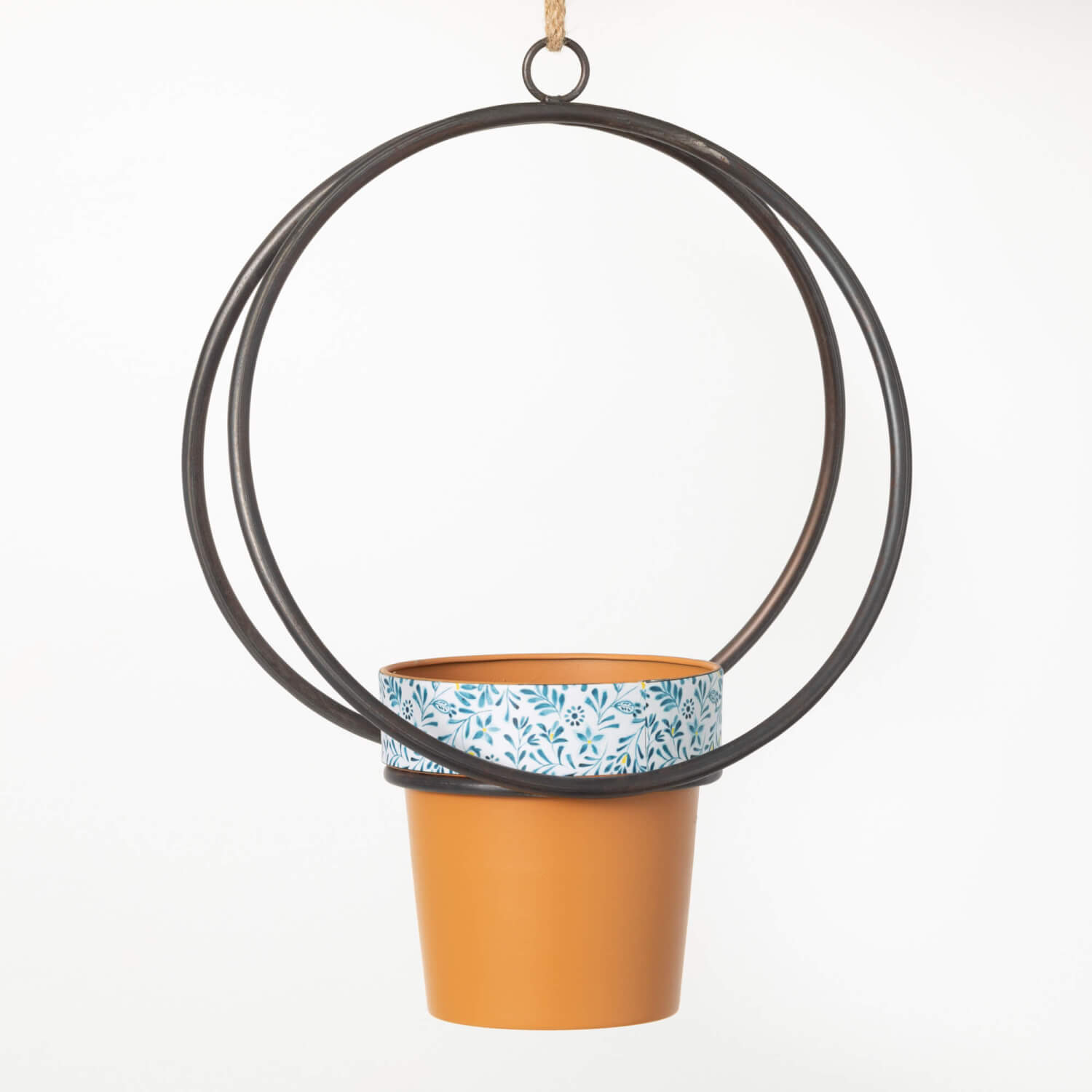 HANGING METAL RING PLANTER POT