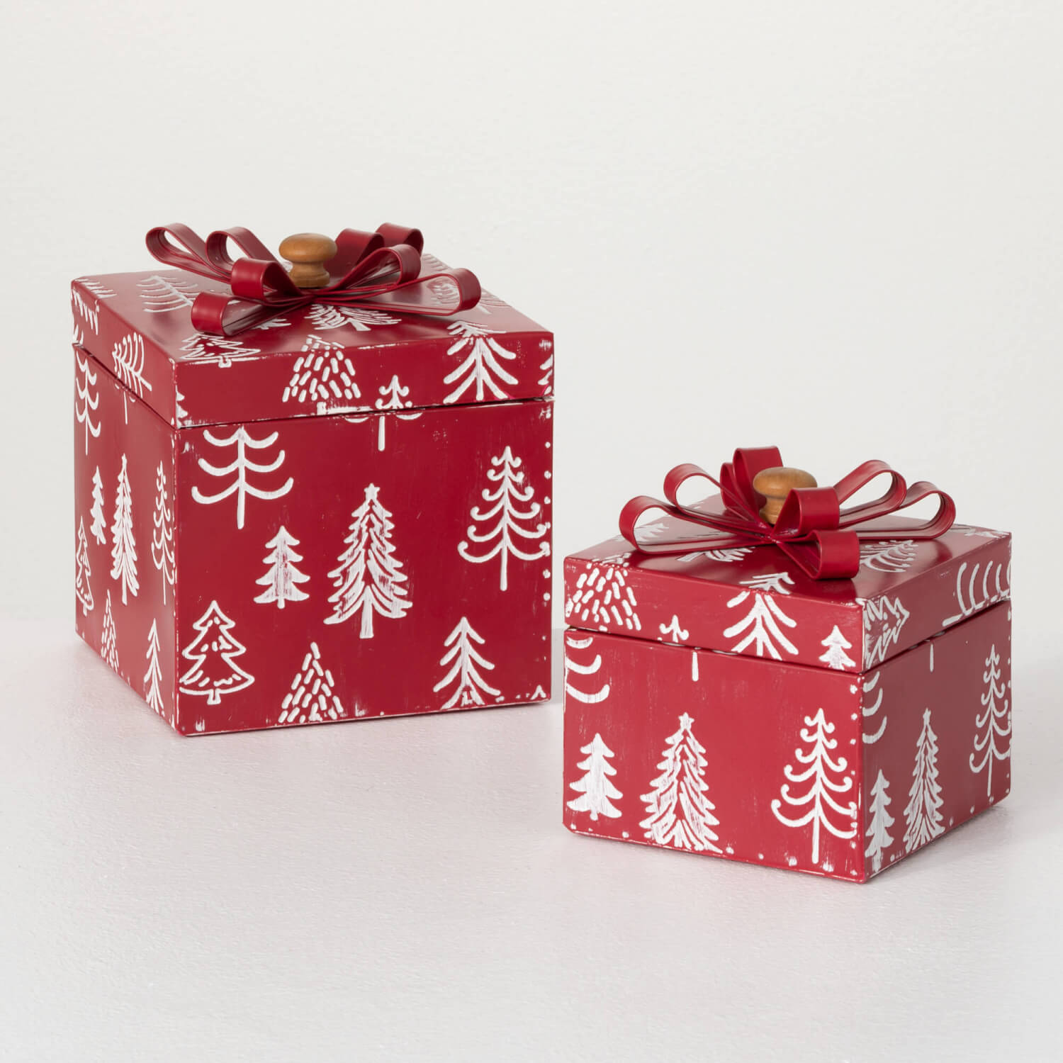 RED TREE MOTIF GIFT BOX SET 2