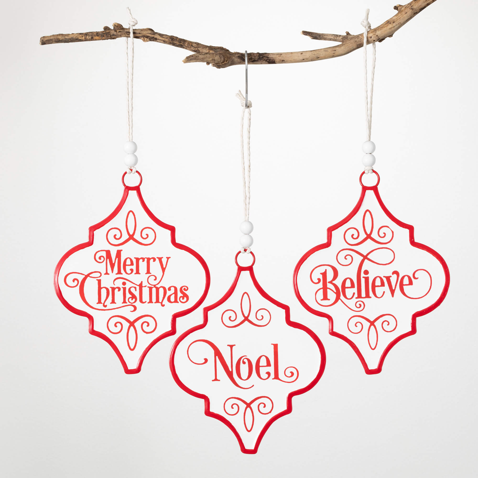 OVERSIZED TEXT ORNAMENT SET 3