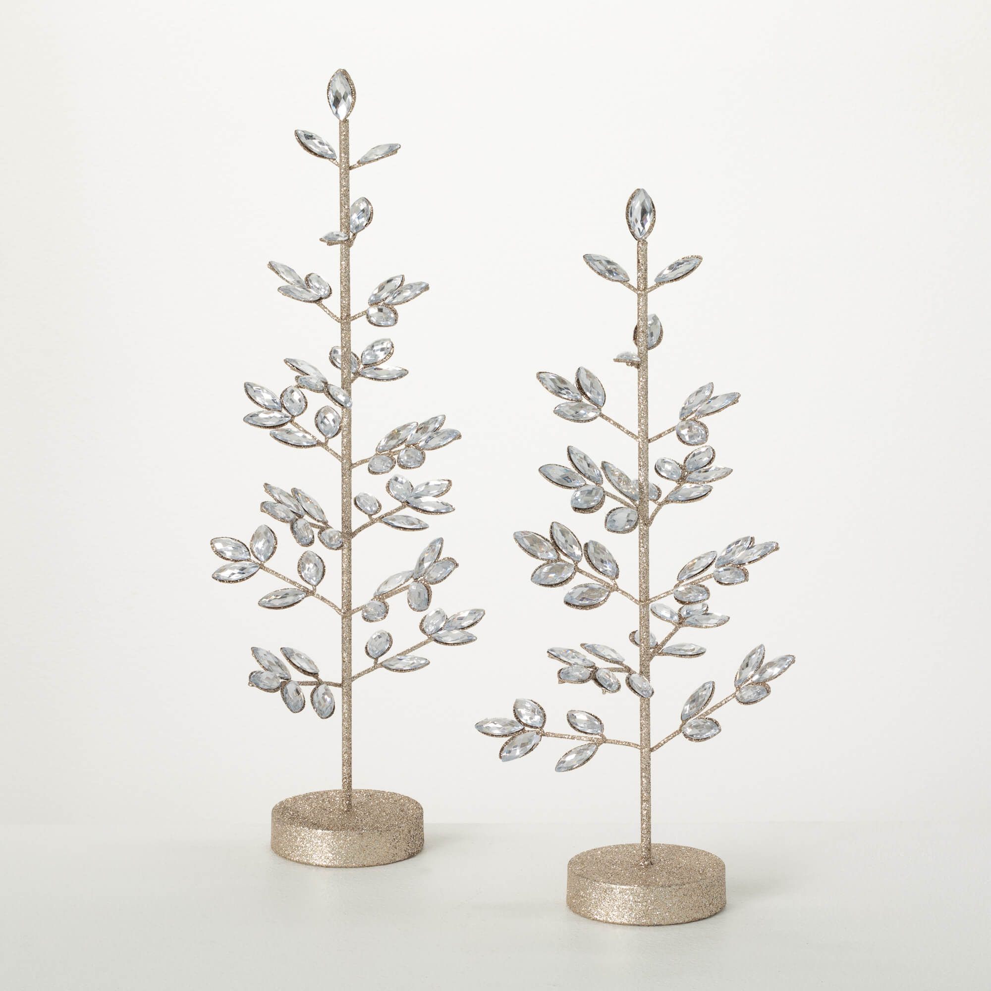 JEWELED GOLD TREE SET OF 2